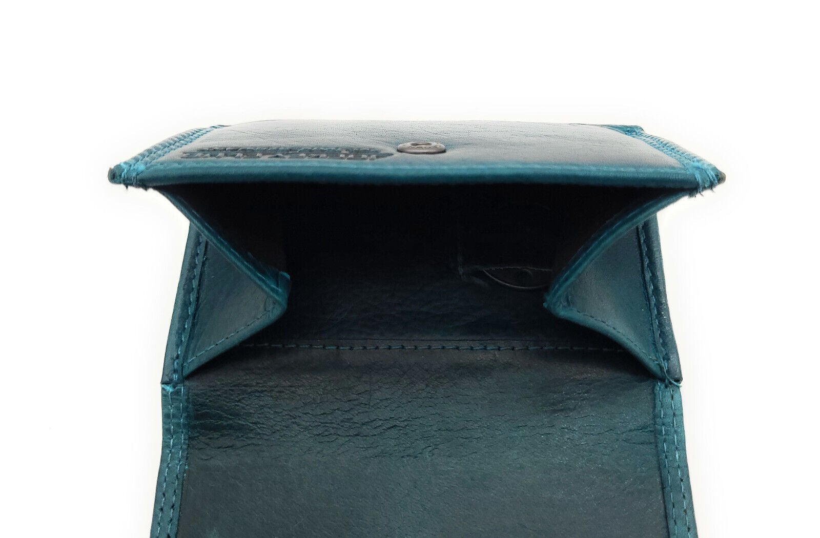 Jockey Club kleine kompakte echt Leder Geldbörse Wendebörse mit RFID Schutz petrol