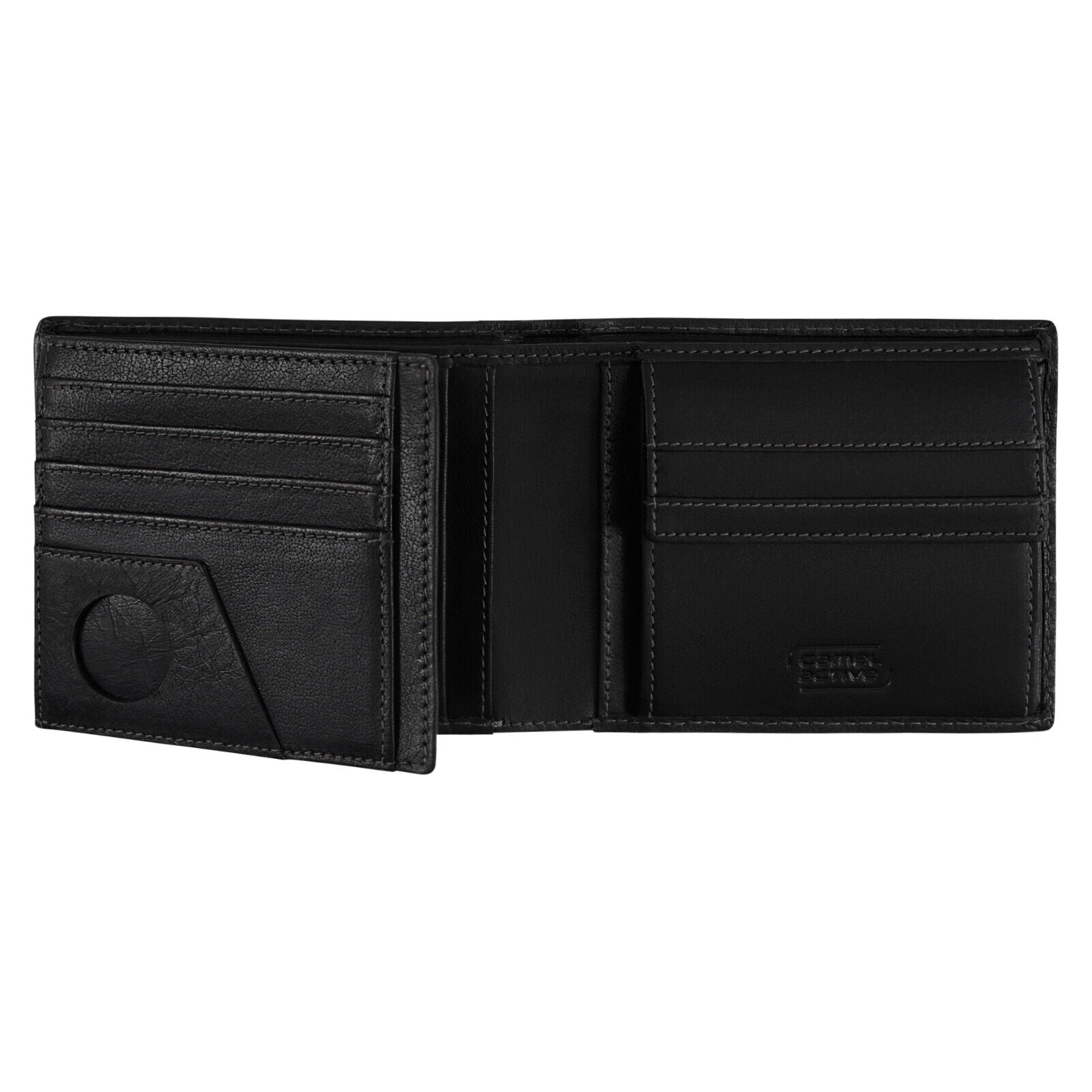 camel active Leder Geldbörse FIELD – RFID-Schutz, Tracking-Tag-Fach, Karten Organisation, schwarz