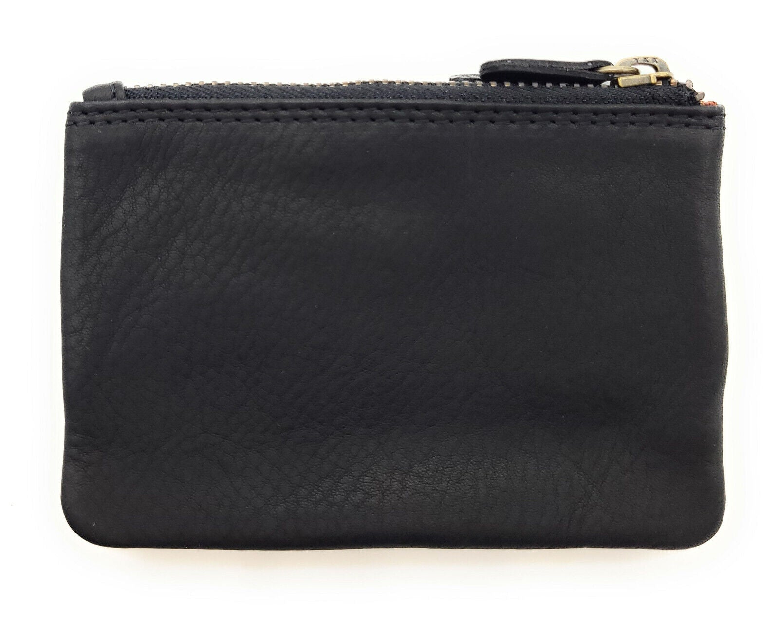 Hill Burry Schlüsseletui "Classic Twin" – Leder Schlüsselmäppchen mit Doppelreißverschluss schwarz