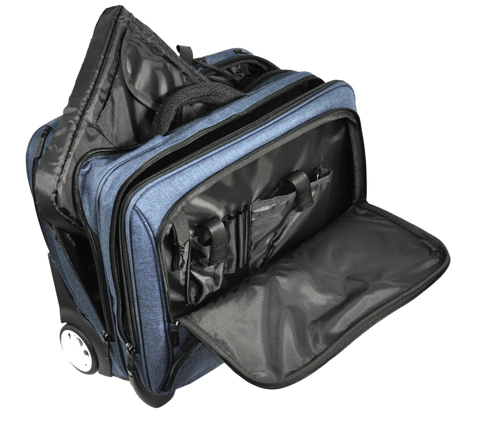Dermata Business Notebook Trolley Laptop Pilotenkoffer Aktenkoffer bis 17" blau