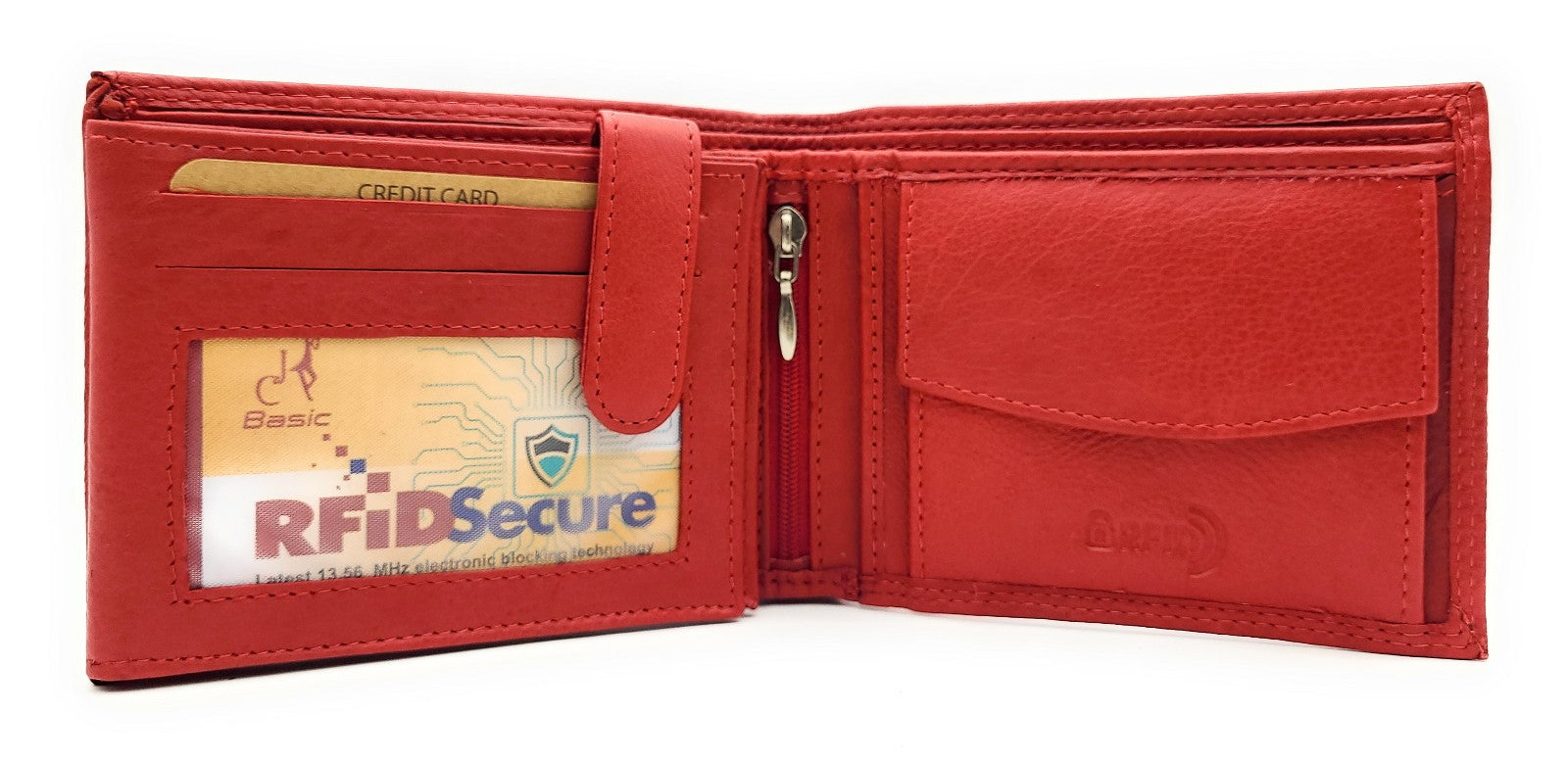 Jockey Club Basic echt Leder Geldbörse Portemonnaie RFID Schutz rot