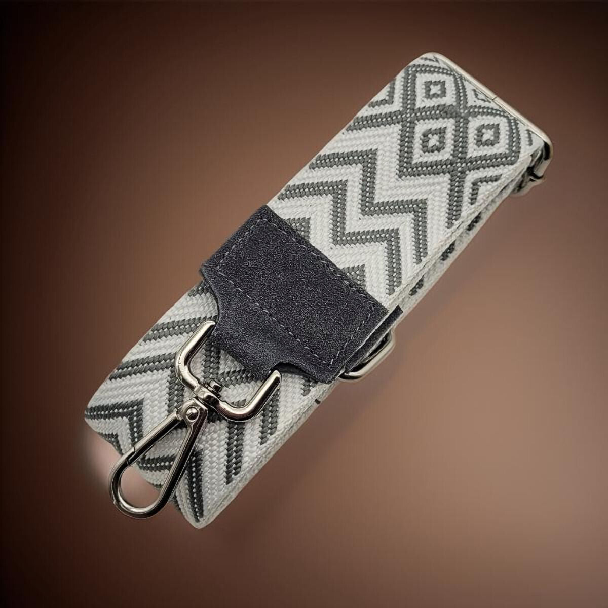 Ersatz Taschengurt Schultergurt Tragegurt Schulterriemen 5cm made in Italy grau weiß Wildleder