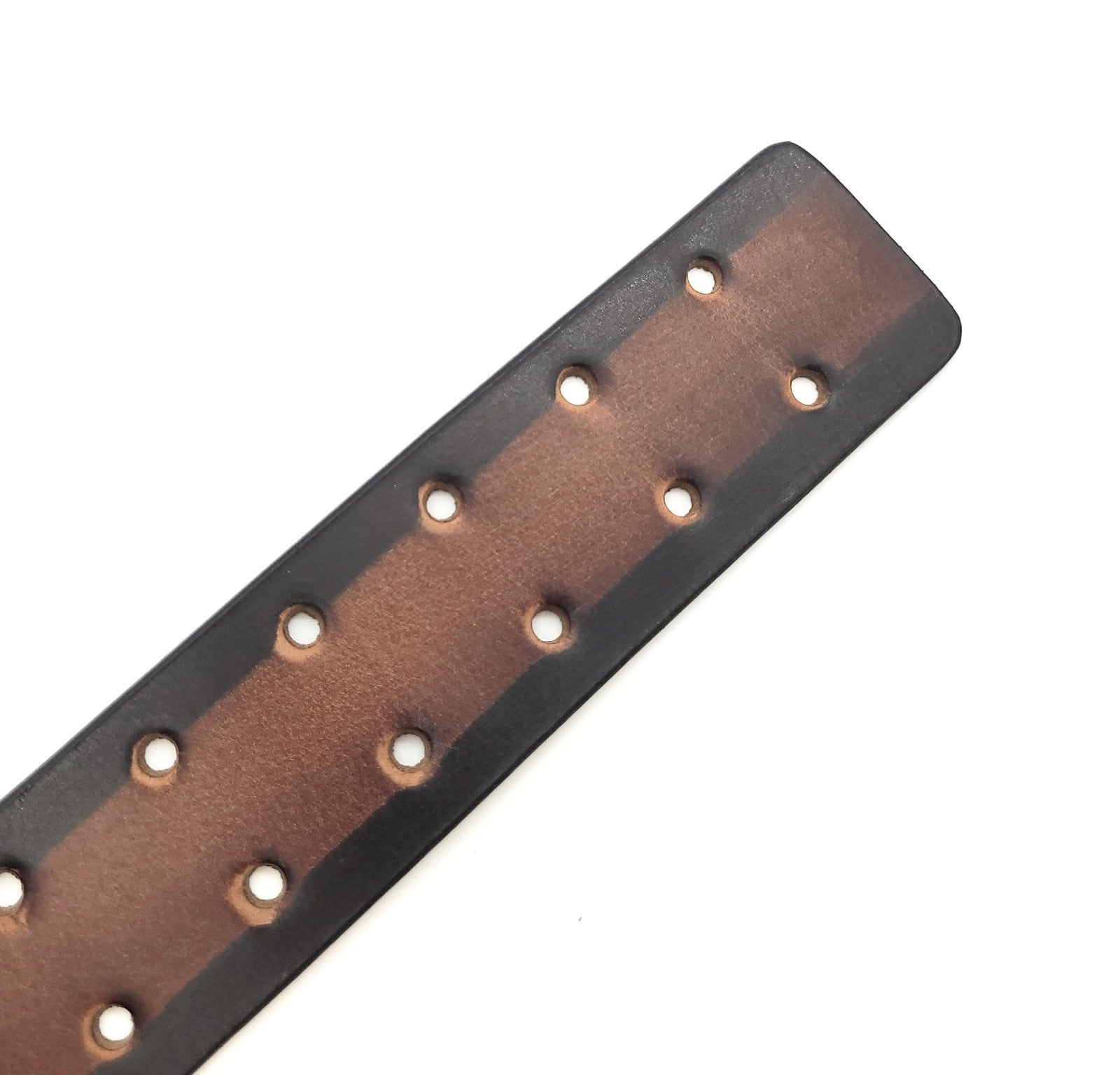 Büffelvollleder Gürtel 42mm – Doppeldornschließe, Cognac Bicolor, kürzbar