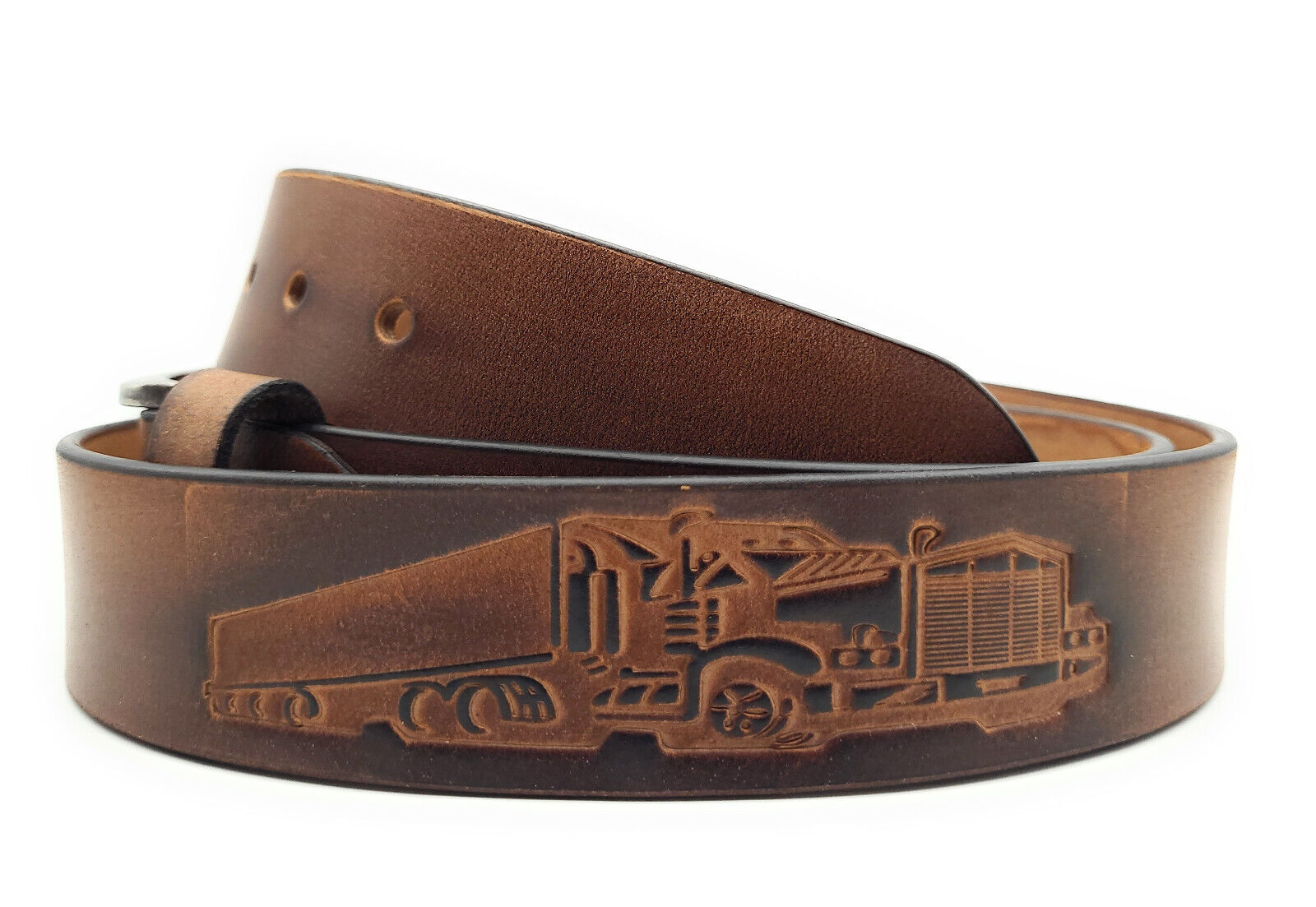 echt Leder Herren Gürtel Ledergürtel Büffelleder Trucker LKW Truck 95cm braun