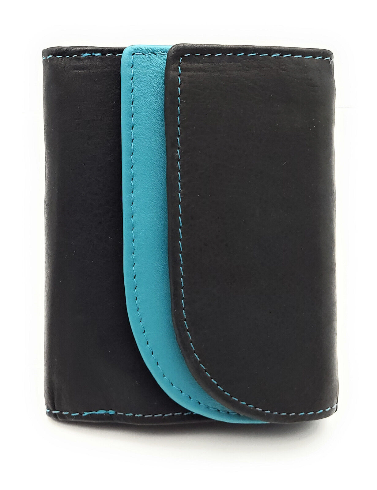 Jockey Club kleine echt Leder Geldbörse Portemonnaie Wickelbörse schwarz blau