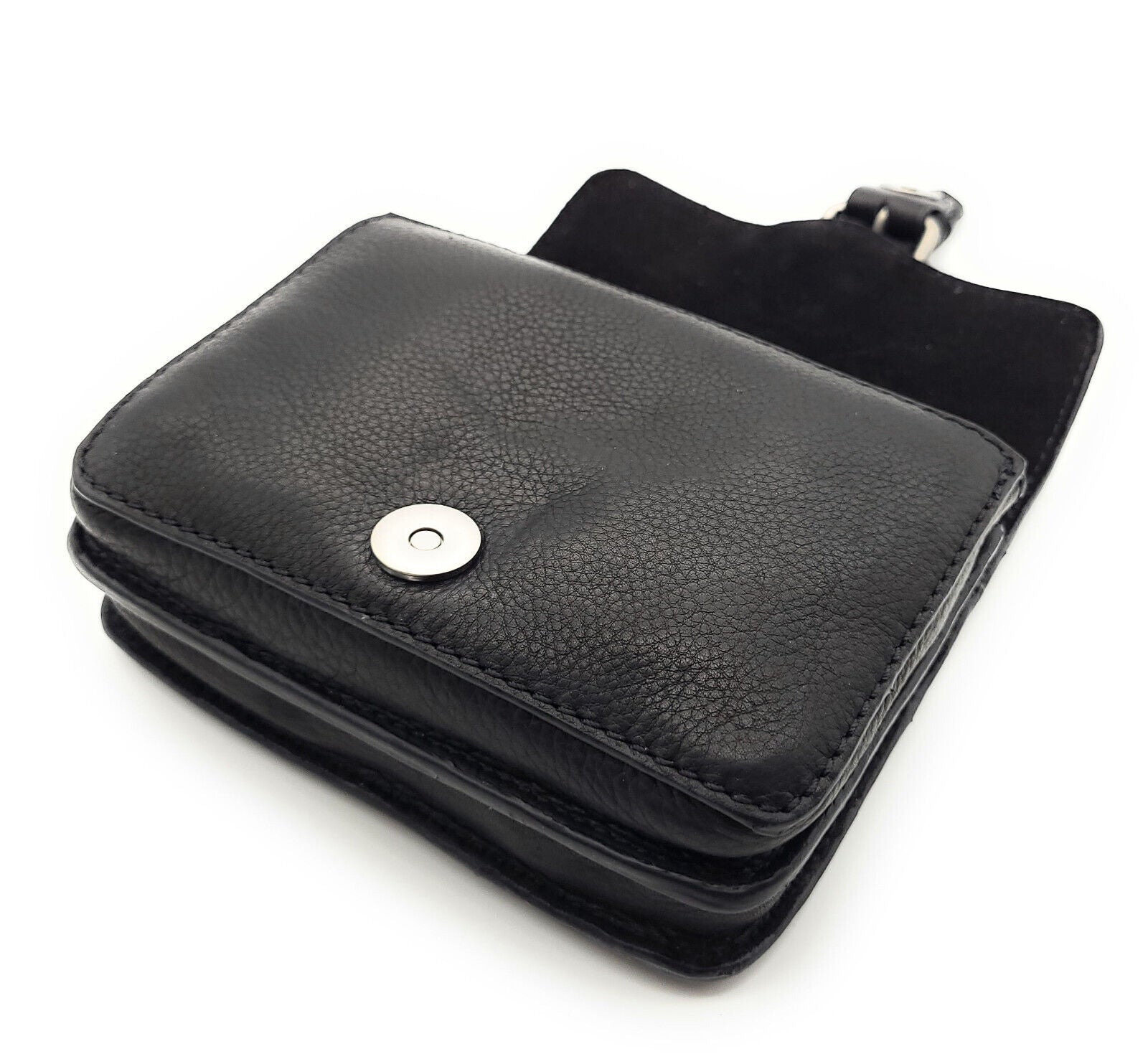 Hill Burry echt Leder Gürteltasche Bikertasche Hüfttasche Bauchtasche Doppelfach schwarz