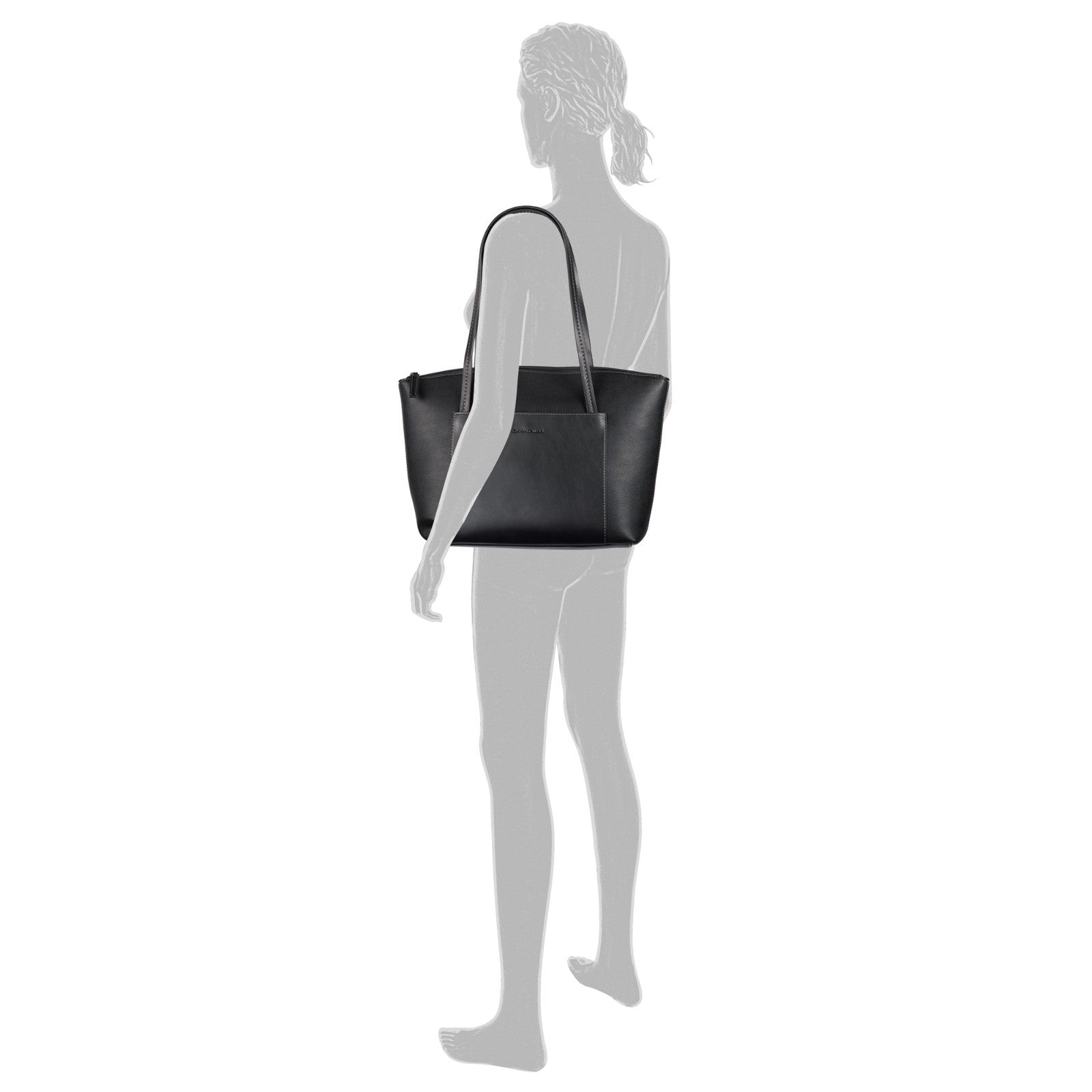 Tom Tailor Damen Zip Shopper L "Amaris" – eleganter Shopper mit Reißverschluss und DIN-A4-Format Handtasche schwarz