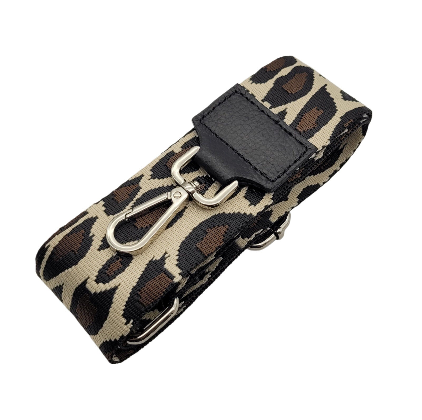 Ersatz Taschengurt Schultergurt Tragegurt Schulterriemen 5cm Leopard beige braun Echtleder Enden