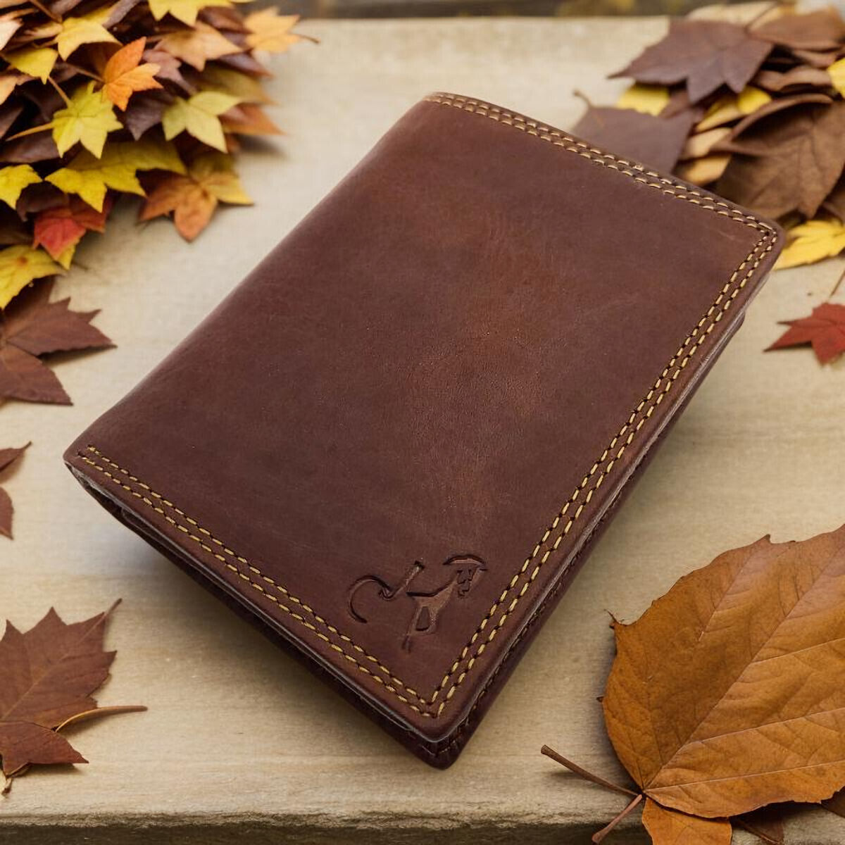 Jockey Club Basic echt Leder Geldbörse Portemonnaie mit RFID Schutz vintage braun