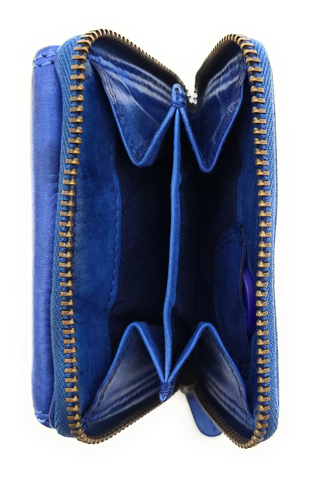 Hill Burry Mini echt Leder Damen Geldbörse Portemonnaie RFID Schutz Waschleder blau