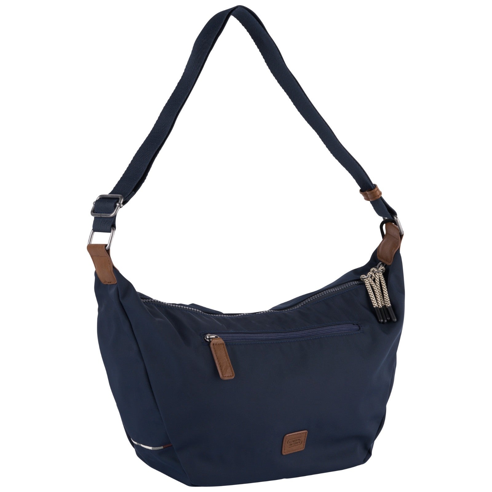 camel active Aurum Hobo Bag - Nachhaltige Beuteltasche aus recyceltem Nylon mit verstellbarem Riemen (40x12x24cm) blau