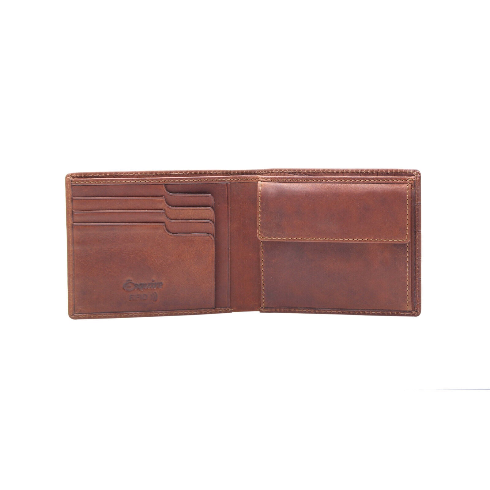Esquire echt Leder Geldbörse Portemonnaie mit RFID Schutz & Cardsafe "Dallas" braun