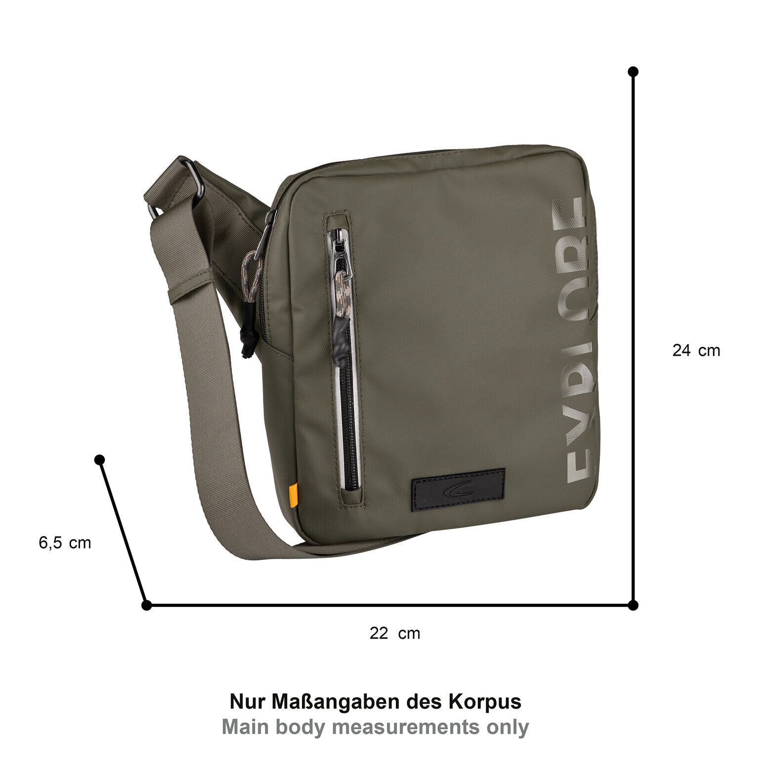 camel active EXPLORE Cross Bag S – Funktionale Umhängetasche recyceltes Nylon