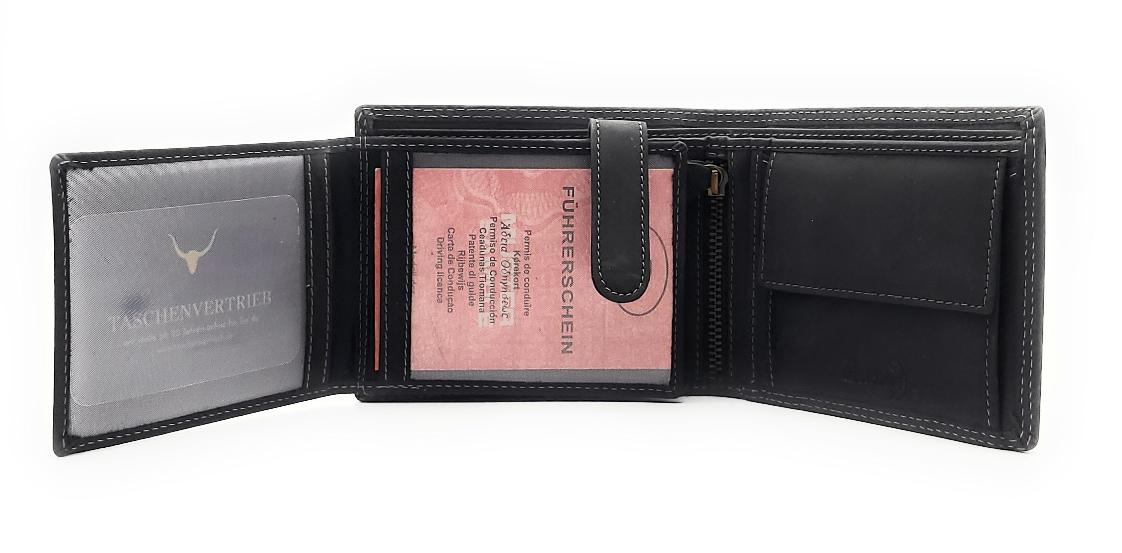 Jockey Club Basic echt Leder Geldbörse Portemonnaie Totenkopf Skull mit RFID NFC Schutz