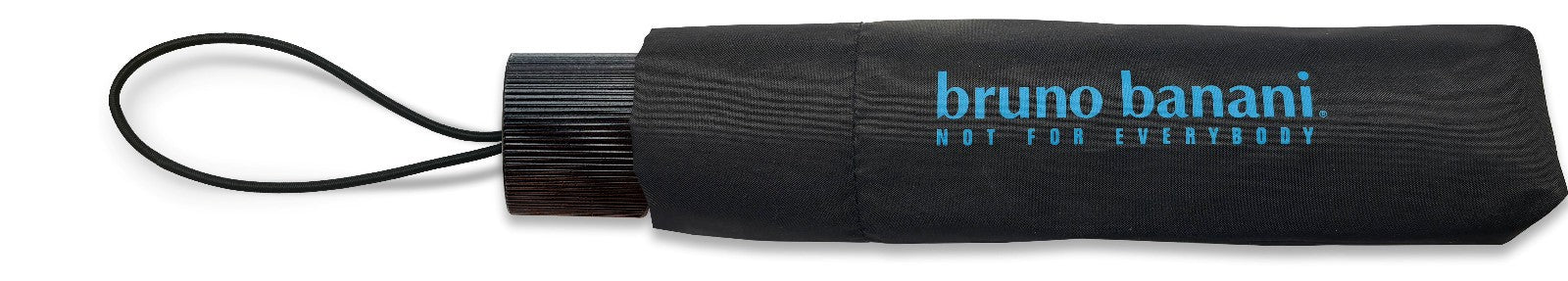 bruno banani Mini-Regenschirm – Handöffner, Stahl-Fiberglasgestell, Polyester Pongee, geriffelter Griff mit erhabenem Logo Schwarz Aqua