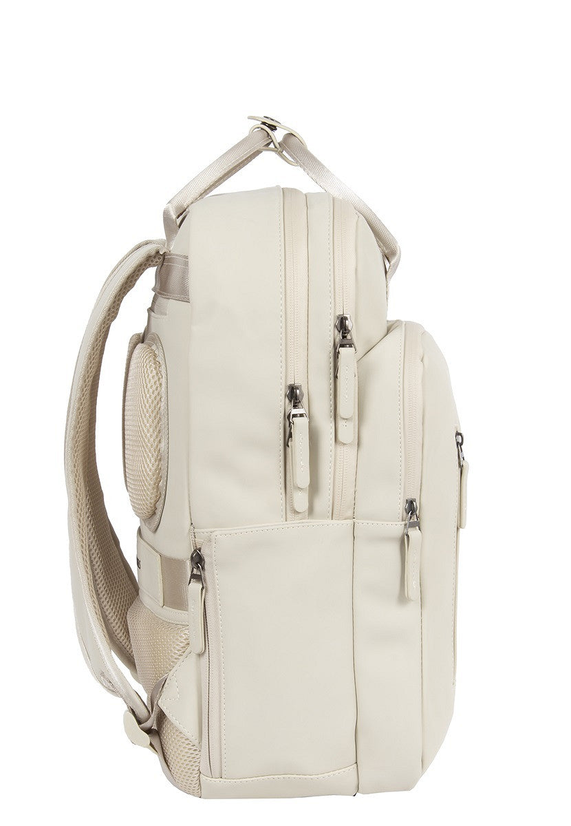 New Rebels William Milwaukee Rucksack – Wasserabweisend, 18L Volumen, Laptopfach, Silber-Innenfutter beige