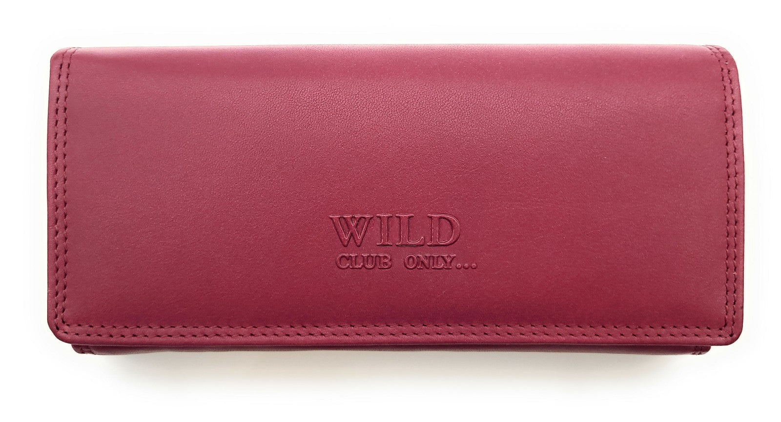 Große Damen Geldbörse aus Echtleder mit RFID-Schutz, 18 Kartenfächer, Langformat mit Münzfach & Doppelnaht berry