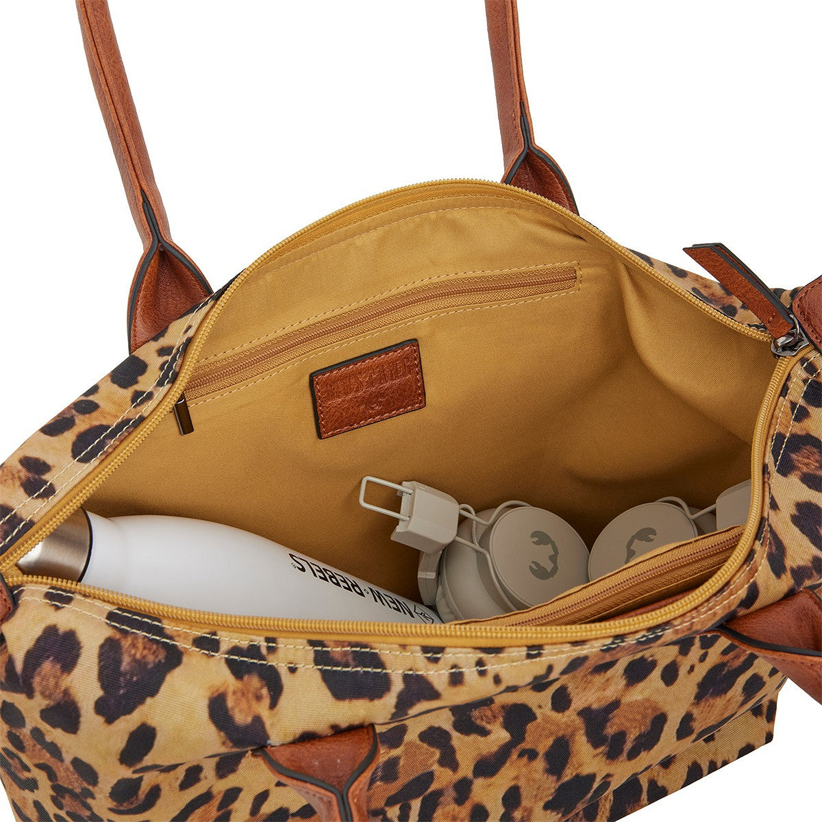 Mustang großer Damen Shopper Handtasche Umhängetasche "Limnos" Leopard cognac