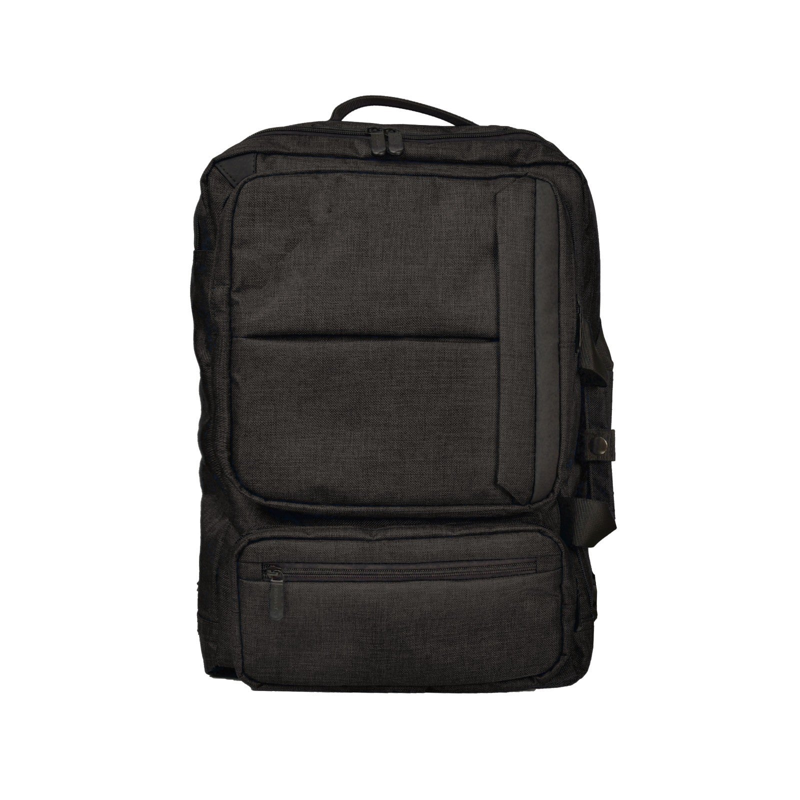 Dermata Multifunktionale Businesstasche 3-in-1 mit Laptopfach 17" | Rucksack, Aktentasche & Schultertasche aus Polycanvas schwarz
