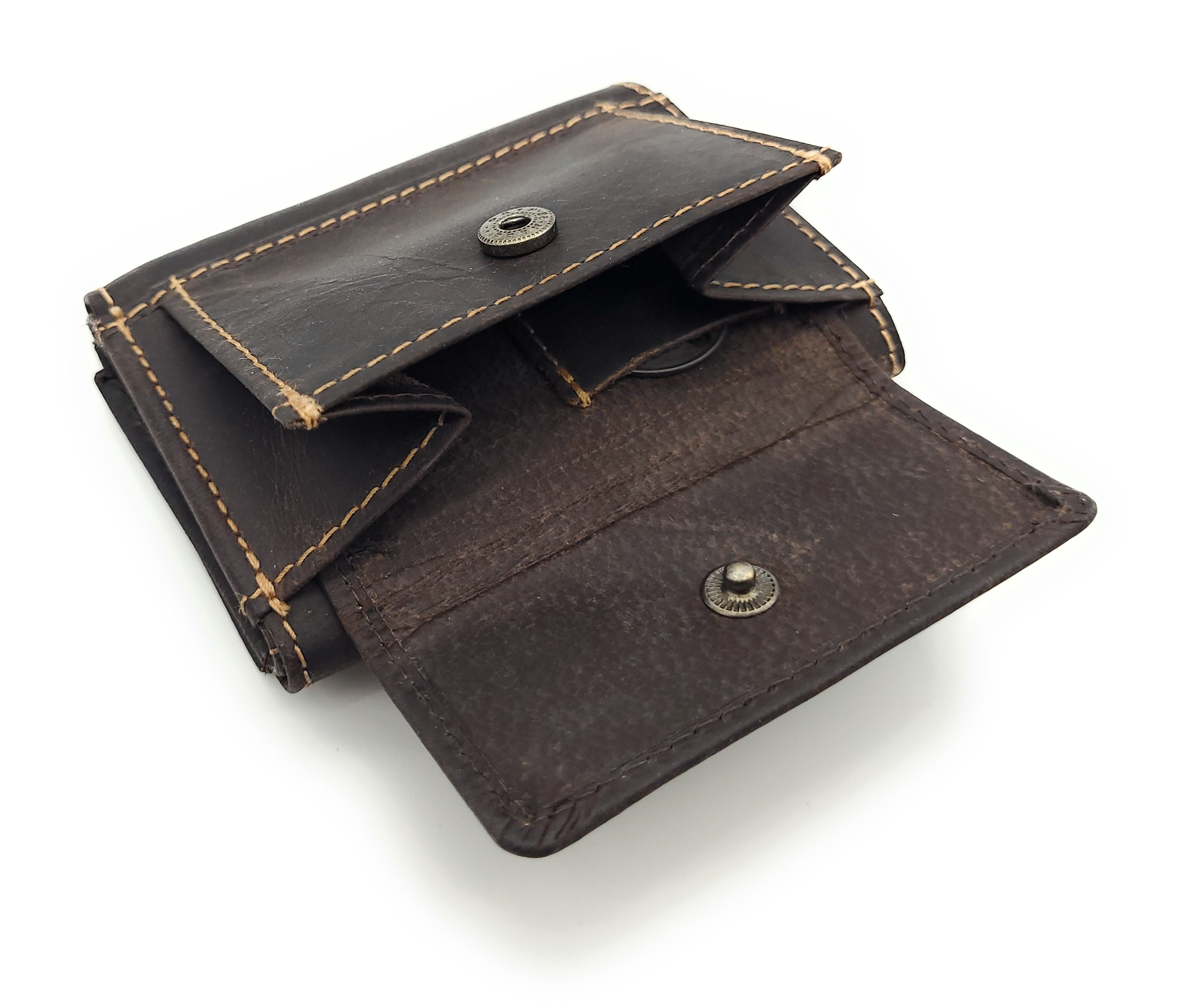 Jockey Club Mini Geldbörse aus Hunterleder | RFID-Schutz & Vintage Design dunkelbraun