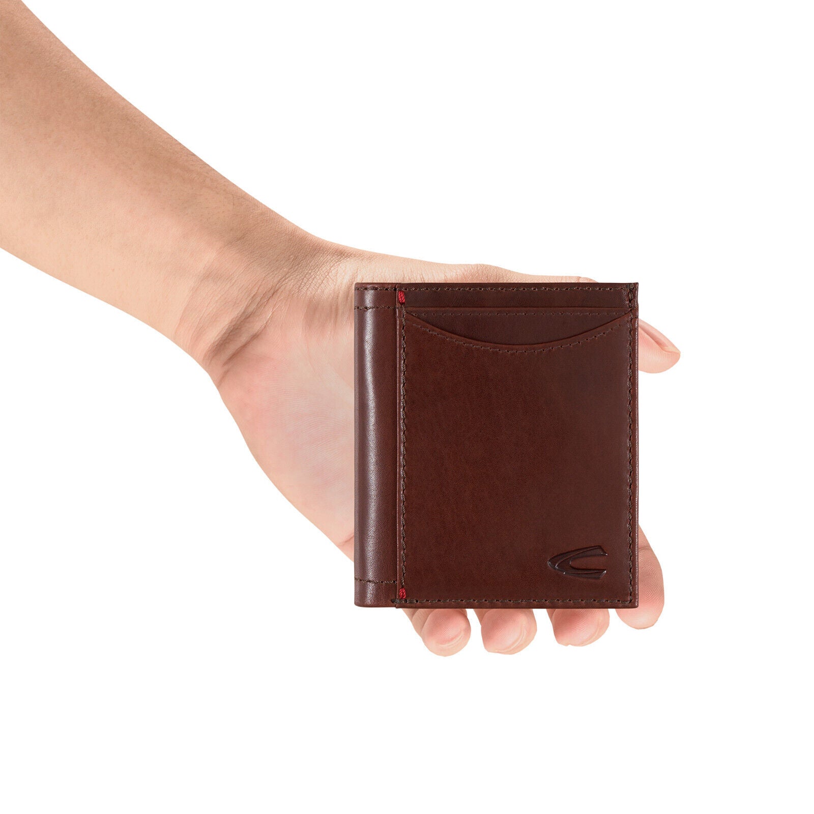 camel active Leder Geldbörse SALAMANCA – Kompakte Kreditkarten Hochformat-Börse braun