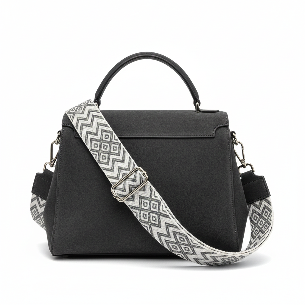 Ersatz Taschengurt Schultergurt Tragegurt Schulterriemen 5cm made in Italy grau weiß Wildleder