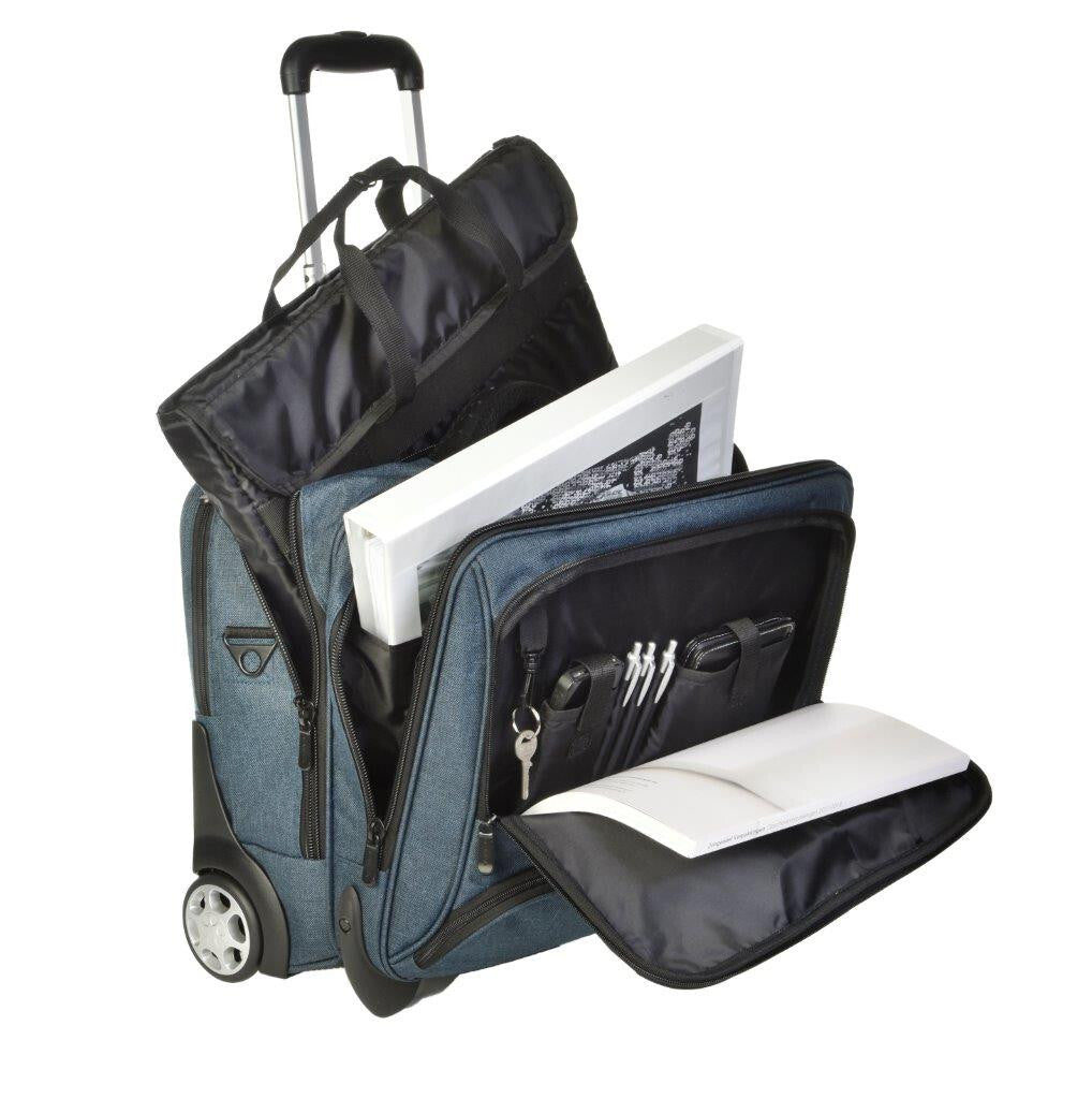 Dermata Business Notebook Trolley Laptop Pilotenkoffer Aktenkoffer bis 17" blau
