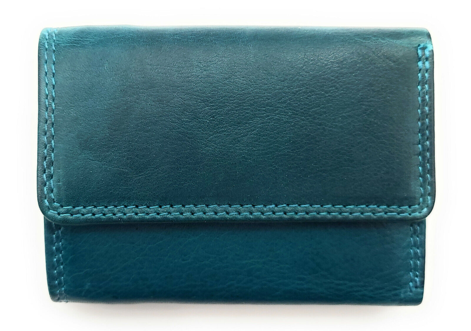 Jockey Club kleine kompakte echt Leder Geldbörse Wendebörse mit RFID Schutz petrol