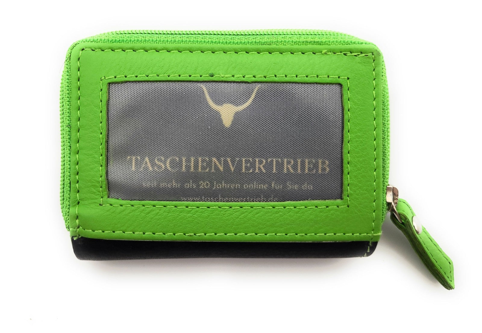 Jockey Club Damen Mini Geldbörse Pferd RFID Schutz - Echt Leder Klein Schwarz Grün