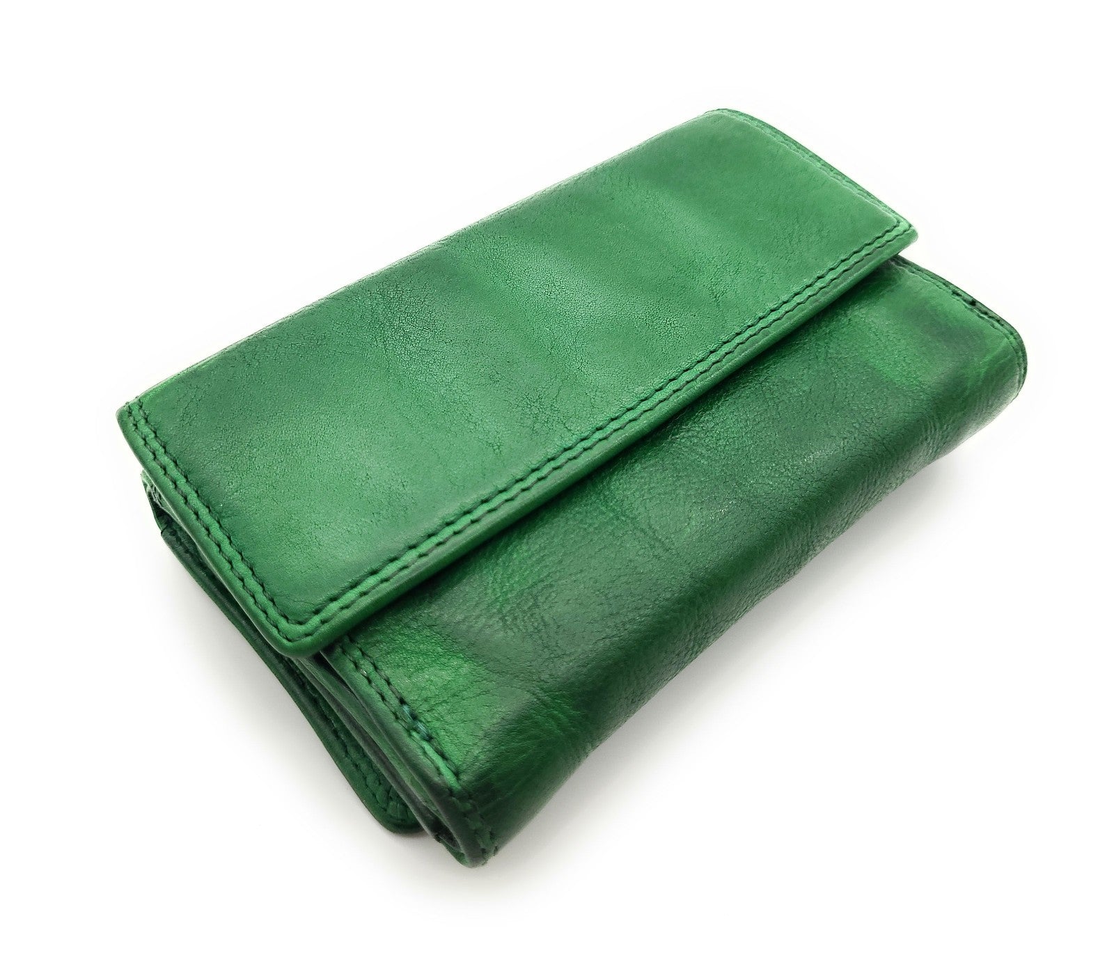 Hill Burry echt Leder Damen Geldbörse Portemonnaie mit RFID Schutz gewaschenes Rindleder grün