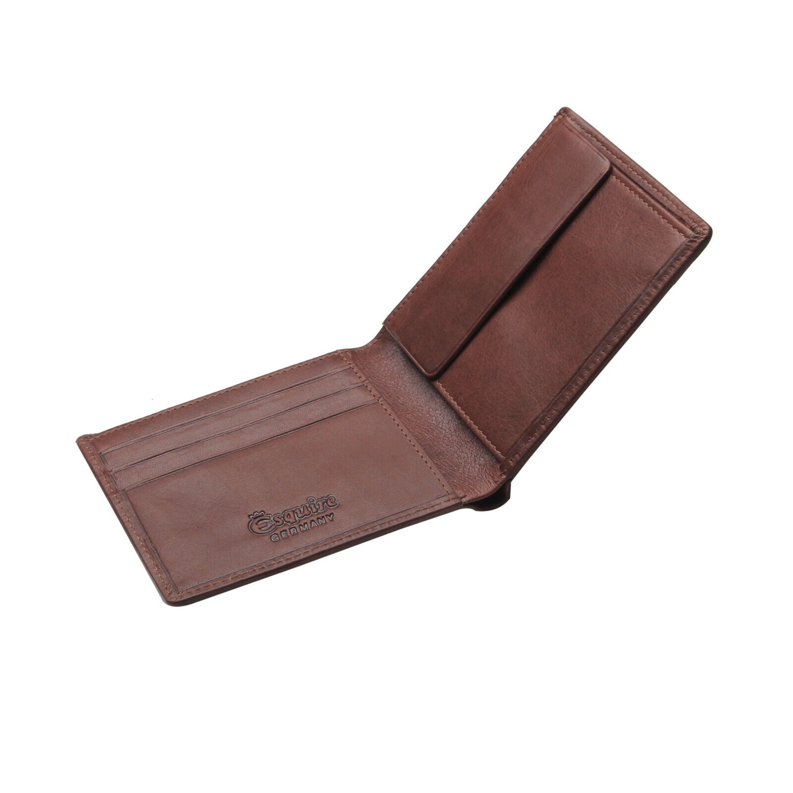 Esquire kompakte echt Leder Geldbörse Portemonnaie mit RFID Schutz braun