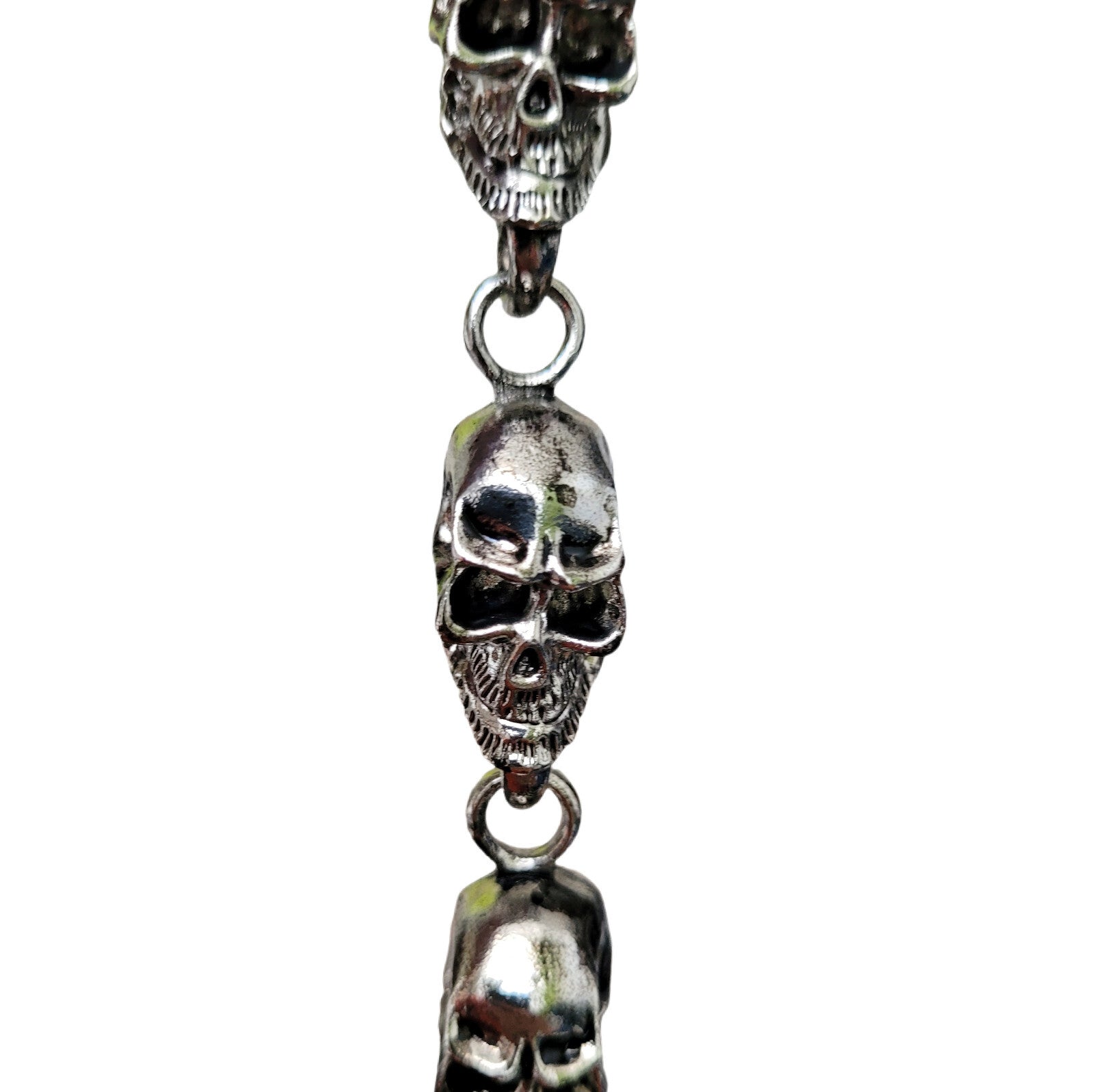 Totenkopf Hosenkette Metall 60cm - Schwere Geldbörsenkette Eisen Antik