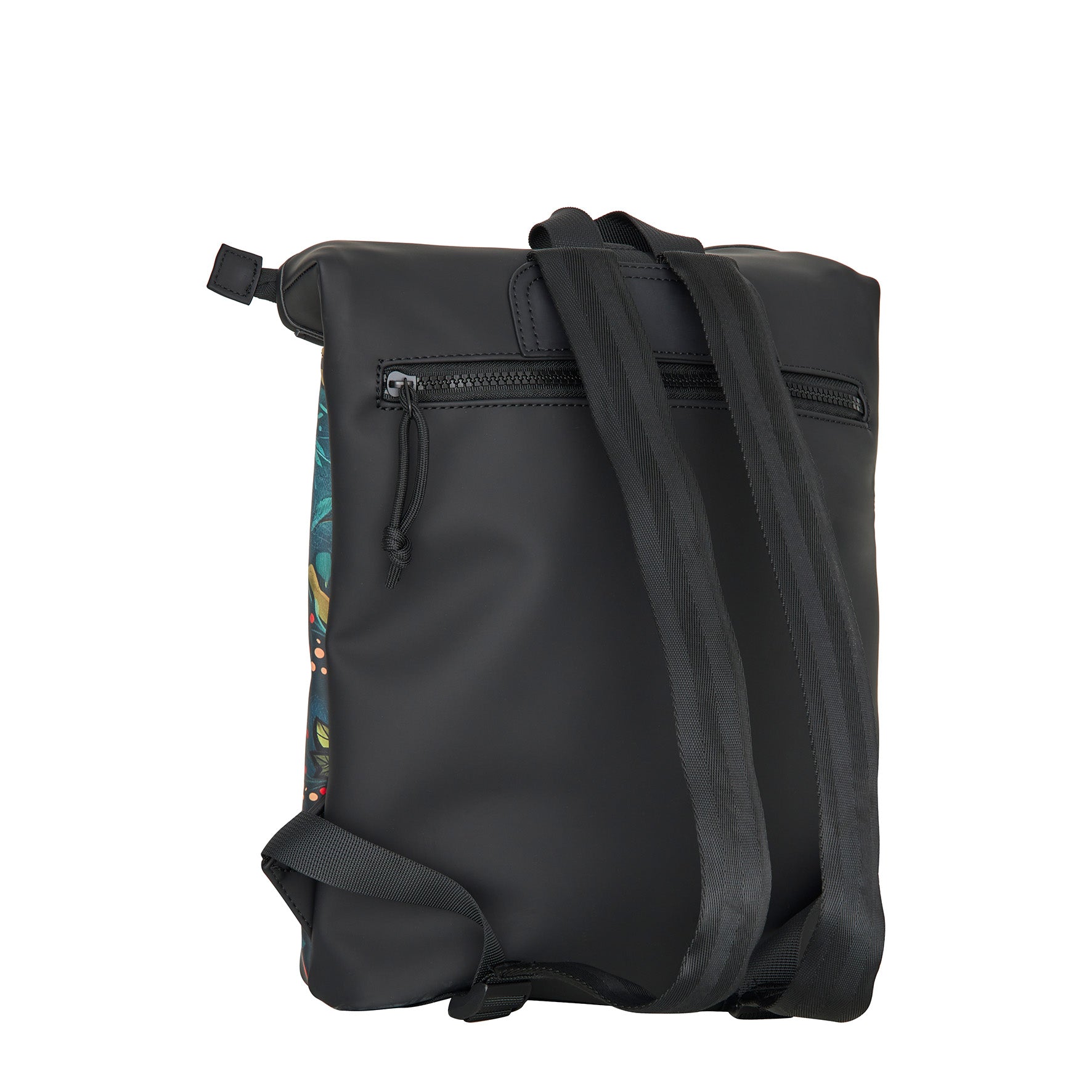 New Rebels Cityrucksack mit Katzenmotiv – Wasserabweisender Rolltop Rucksack für Damen & Herren – Stylischer Daypack mit Blumen-Design