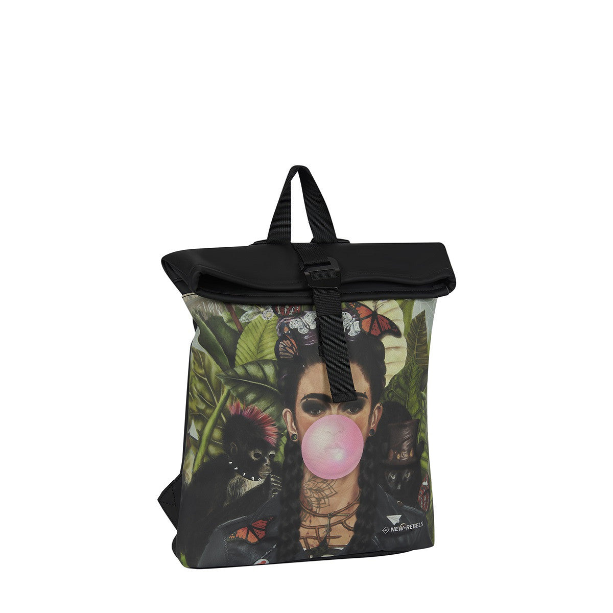 New Rebels Mart Art Roll Up Rolltop City Rucksack Los Angeles Bubble Gum, wasserabweisend