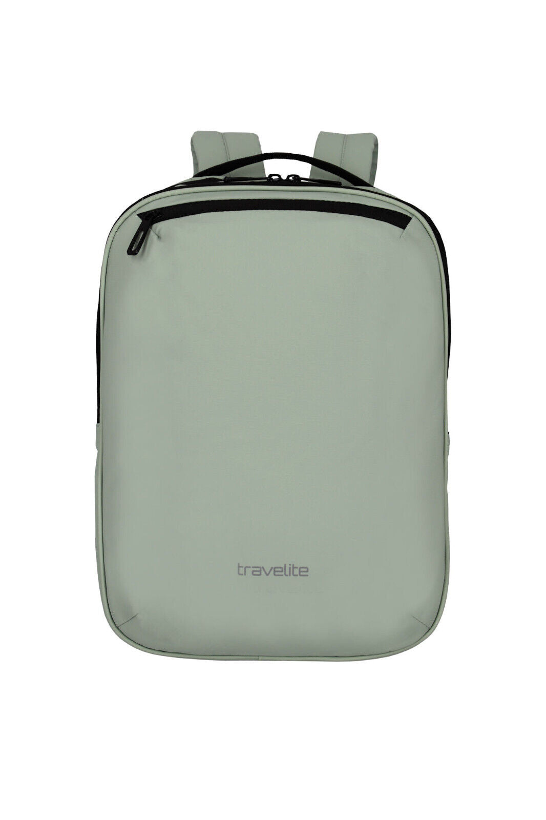 Travelite Basics Plane Cityrucksack – Wasserabweisender Daypack mit 14-Zoll-Laptopfach, spritzwassergeschützten Reißverschlüssen & Sicherheitsfach hellgrün