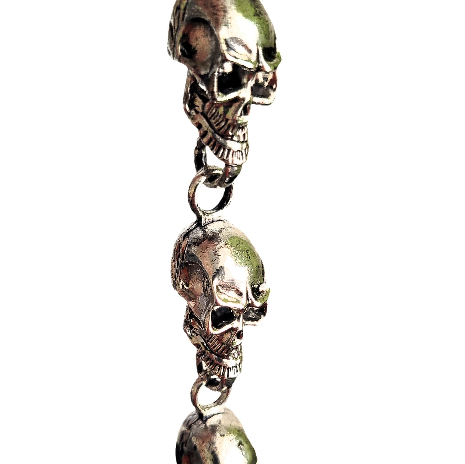 Totenkopf Hosenkette Metall 60cm - Schwere Geldbörsenkette Eisen Antik
