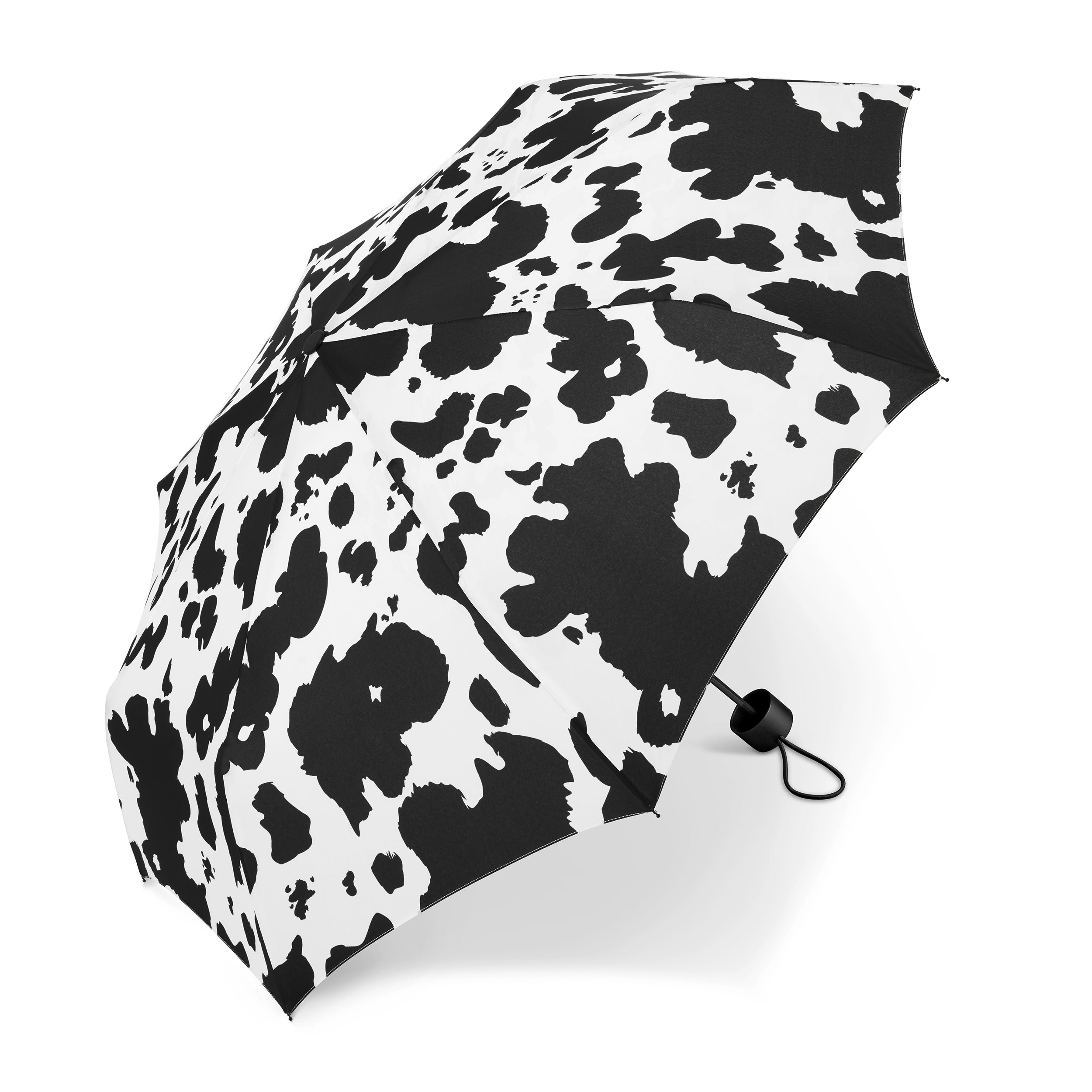 Regenschirm Taschenschirm Kuh-Print · Ø 93 cm · 8-teiliges Gestell · 287 g · manuelle Öffnung schwarz weiß