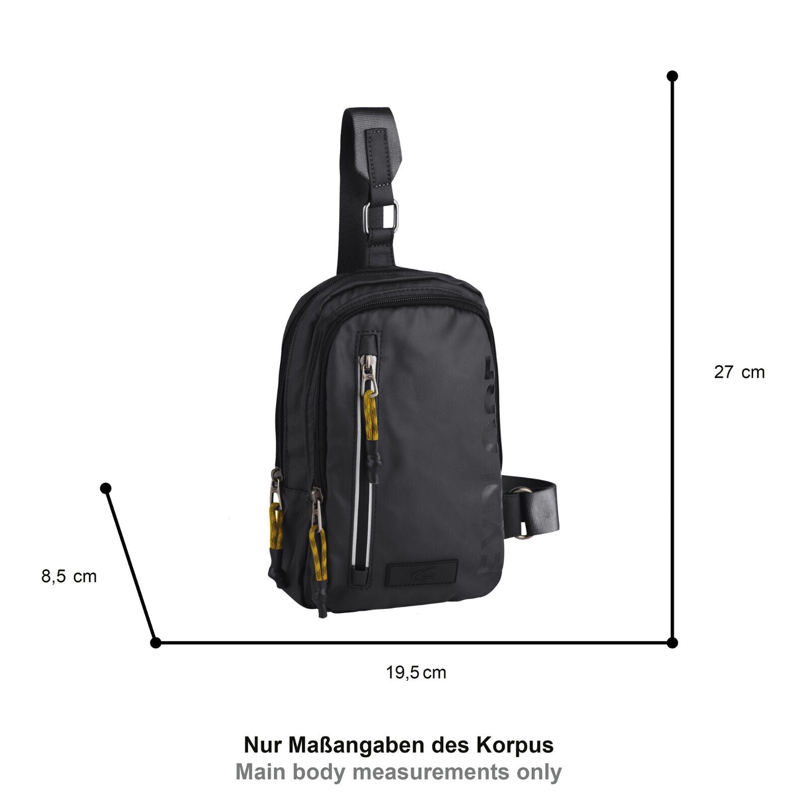 camel active Sling Bag EXPLORE – Nachhaltige Umhängetasche / Crossbag schwarz