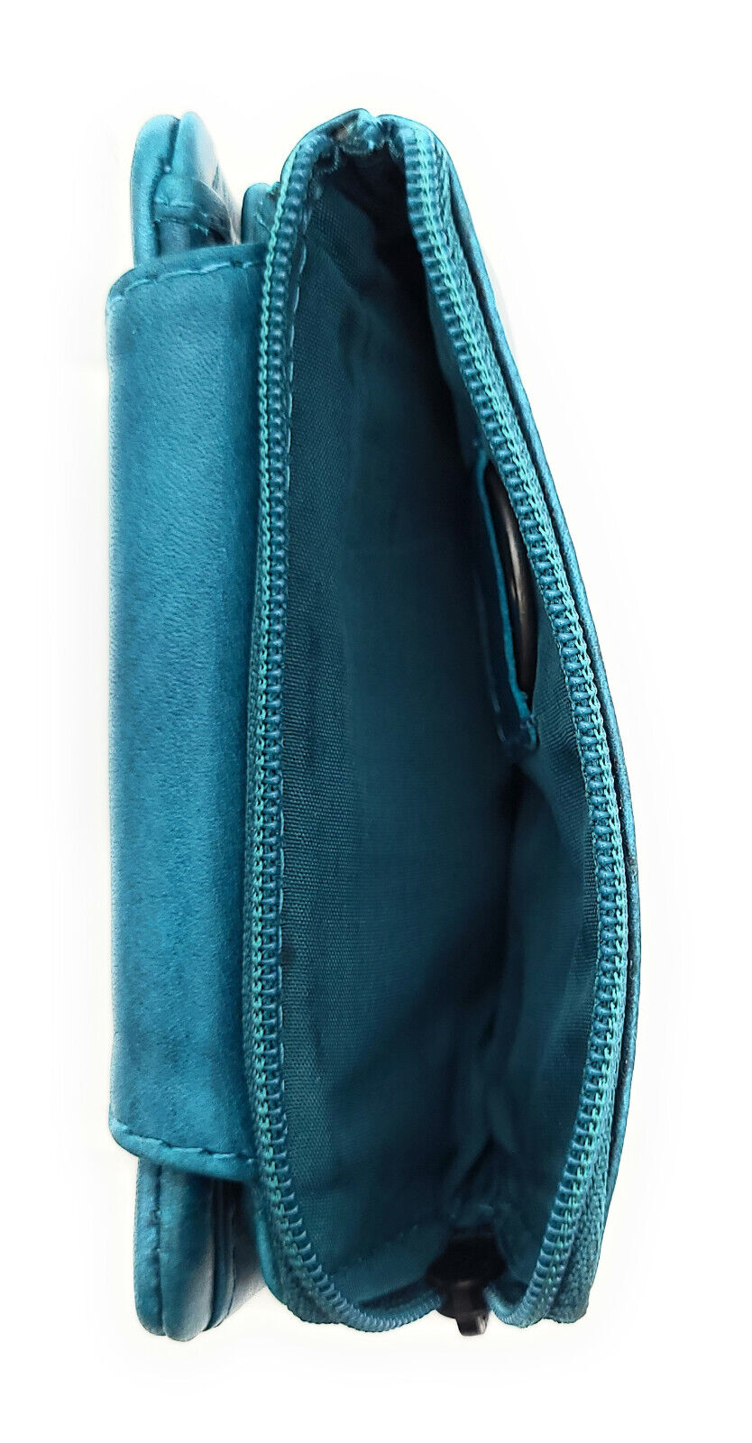 Jockey Club kleine echt Leder Geldbörse Portemonnaie mit RFID Schutz gewachstes Rindleder petrol