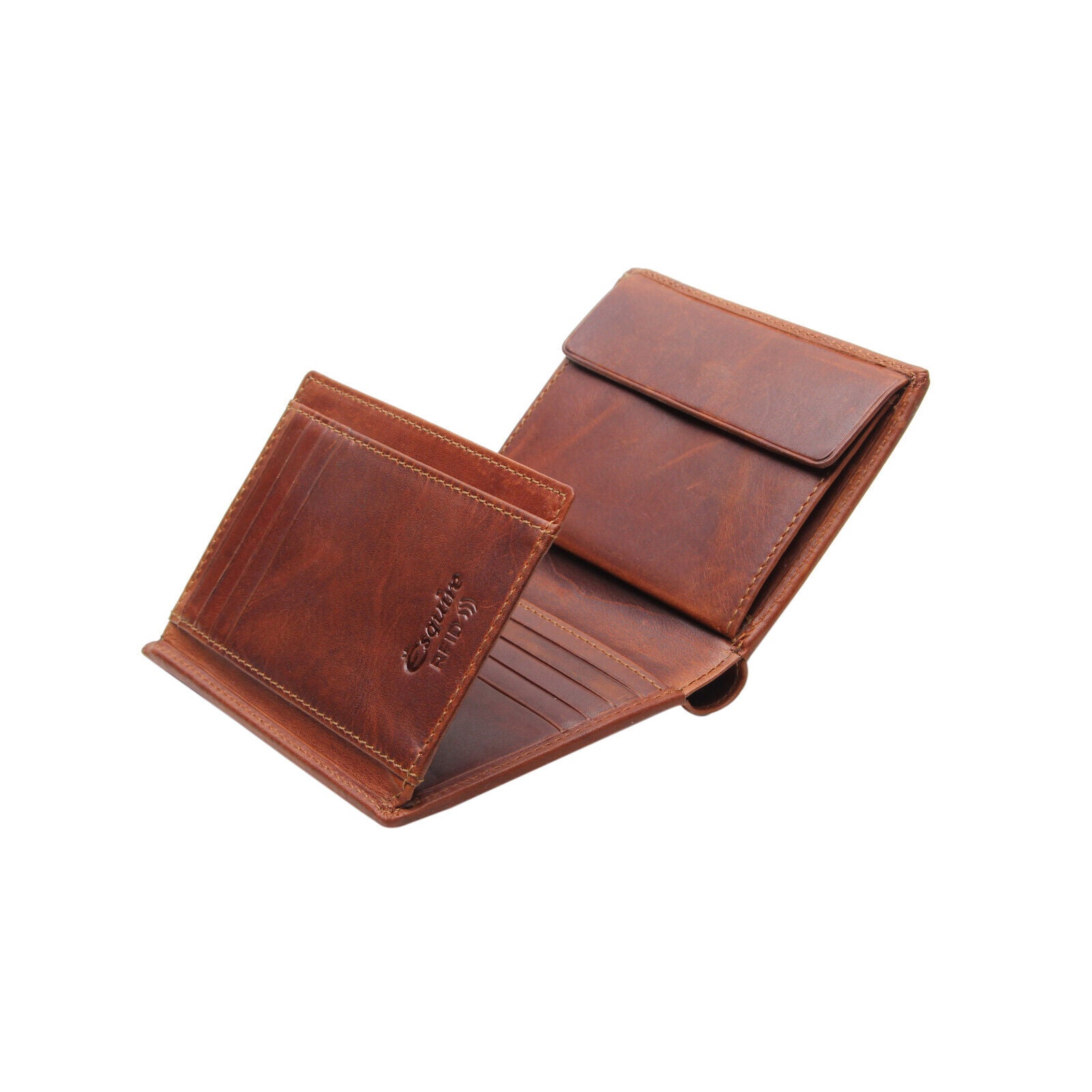 Esquire echt Leder Geldbörse Portemonnaie mit RFID Schutz "Dallas" braun