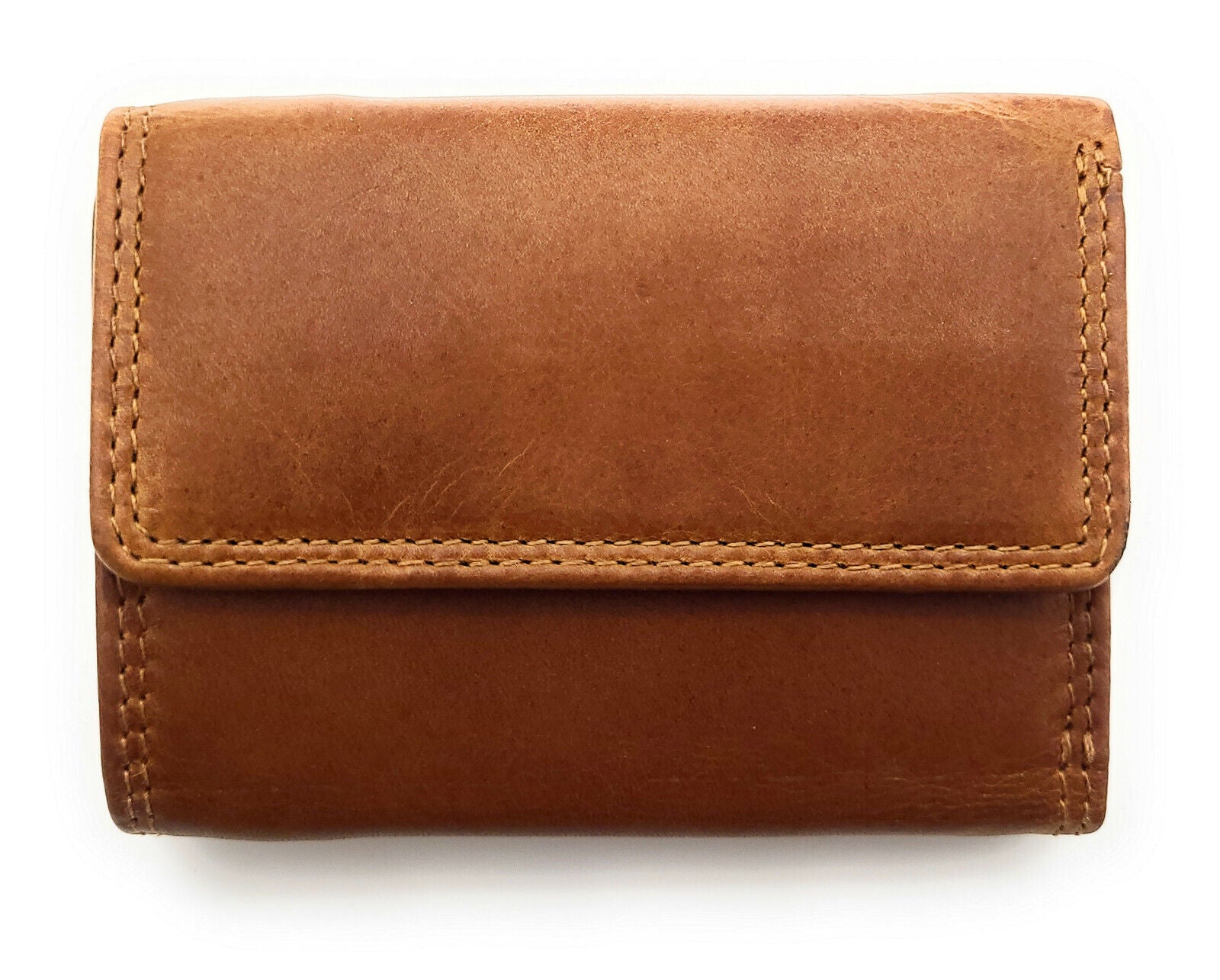 Jockey Club kleine kompakte echt Leder Geldbörse Wendebörse mit RFID Schutz cognac