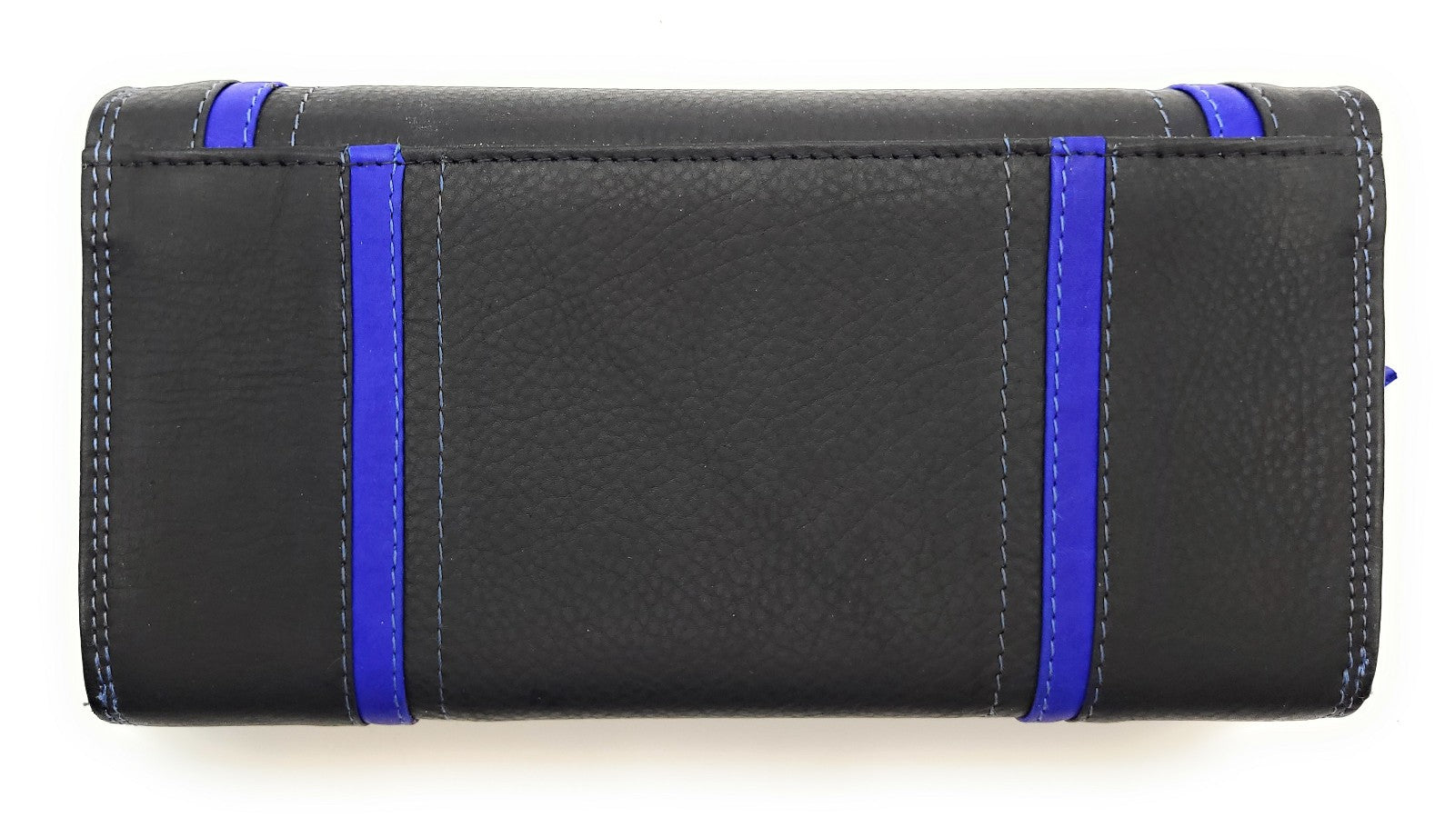 Jockey Club XL echt Leder Damen Geldbörse Portemonnaie 16 Kartenfächer mit RFID Schutz schwarz royalblau