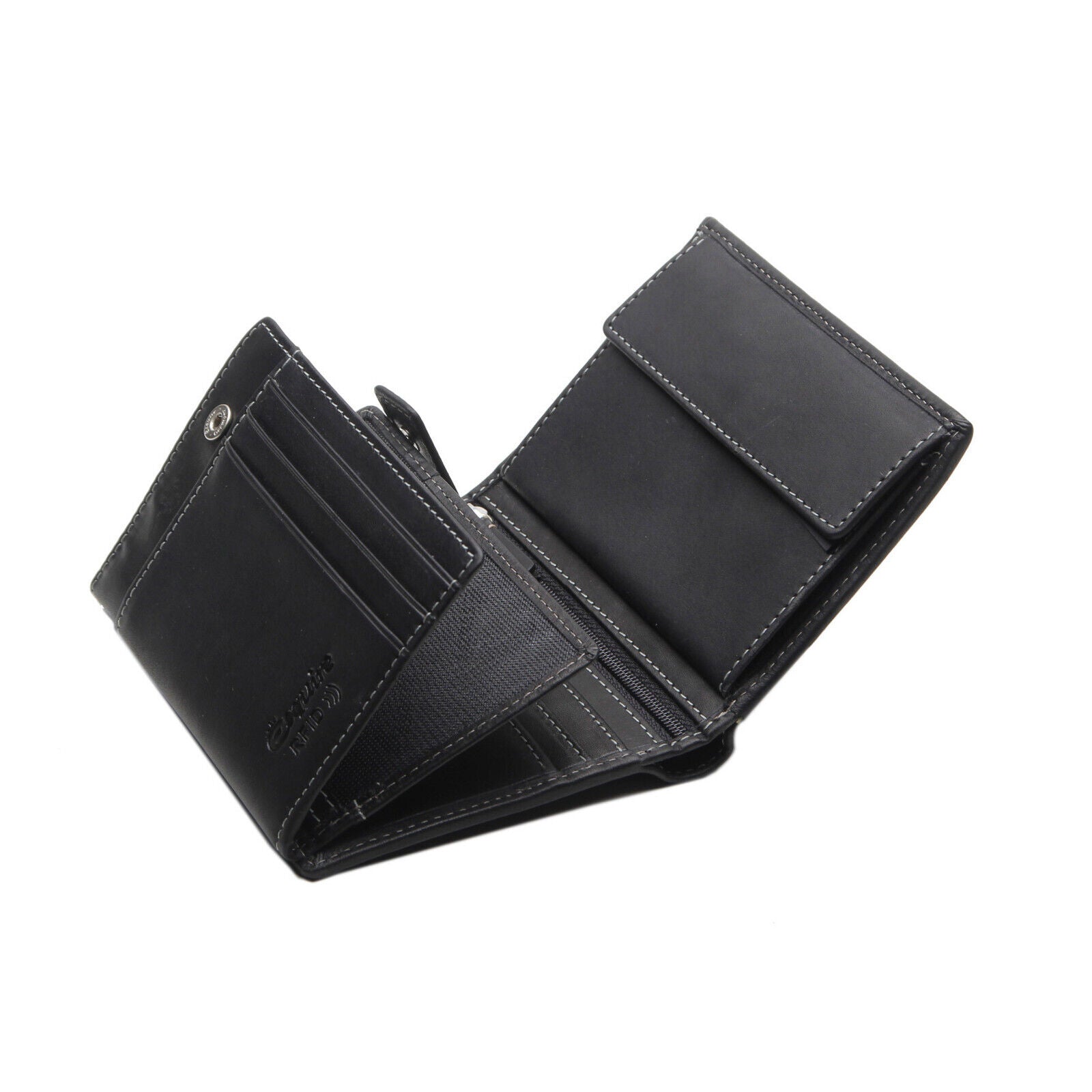 Esquire echt Leder Geldbörse Portemonnaie mit RFID Schutz viel Platz schwarz