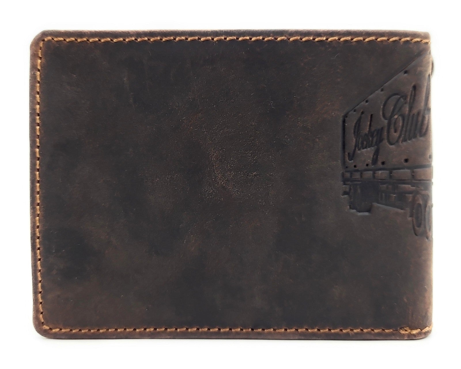 Jockey Club Geldbörse aus Büffel Hunter Leder – US-Truck, RFID-Schutz, Handarbeit, viele Fächer dunkelbraun