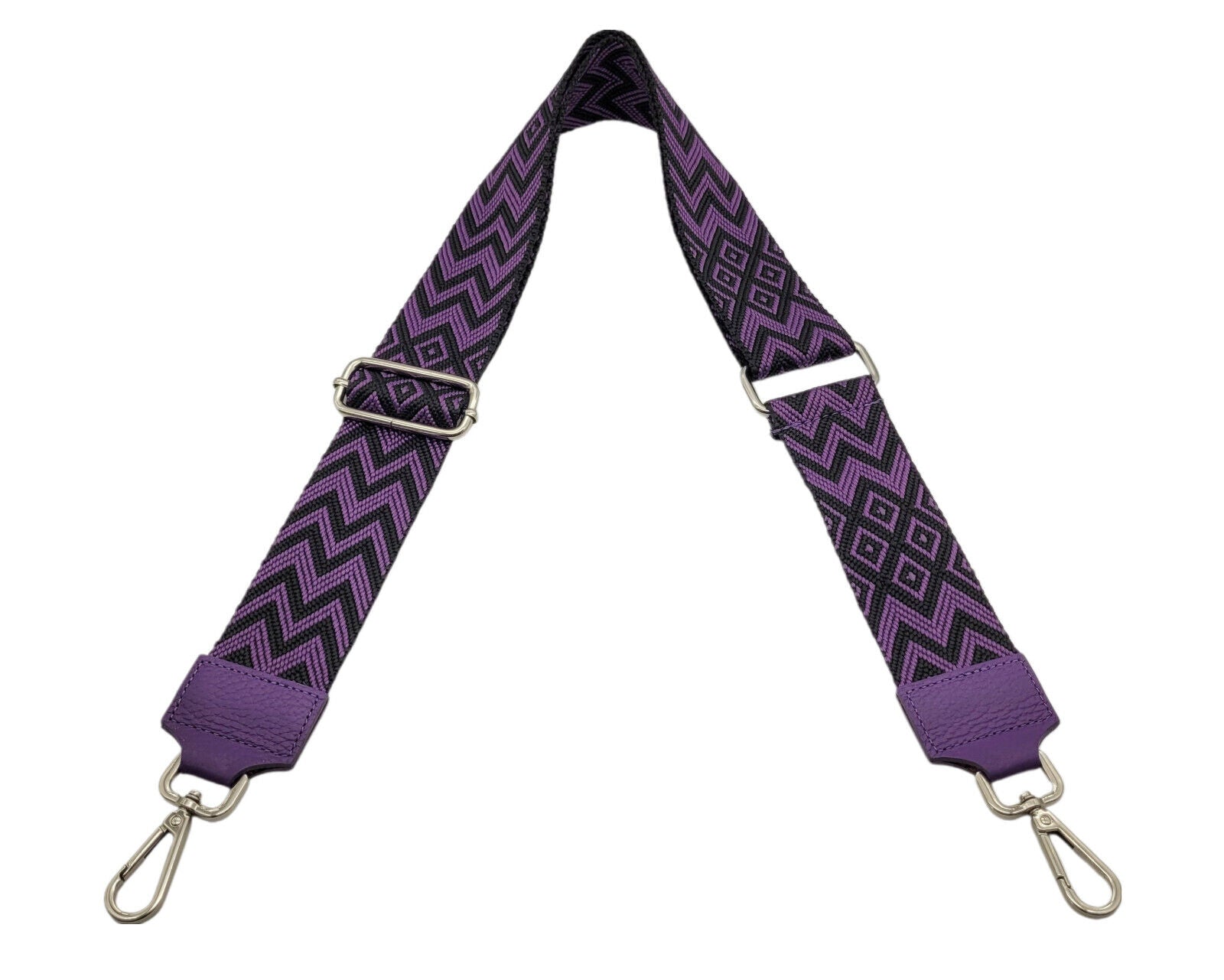 Ersatz Taschengurt Schultergurt Tragegurt Schulterriemen 5cm made in Italy schwarz lila Echtleder Enden