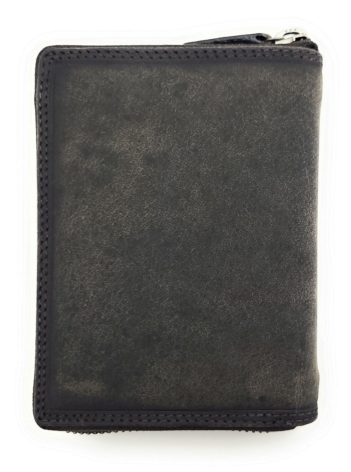 Jockey Club echt Leder Reißverschluss-Geldbörse Portemonnaie mit RFID Schutz grau