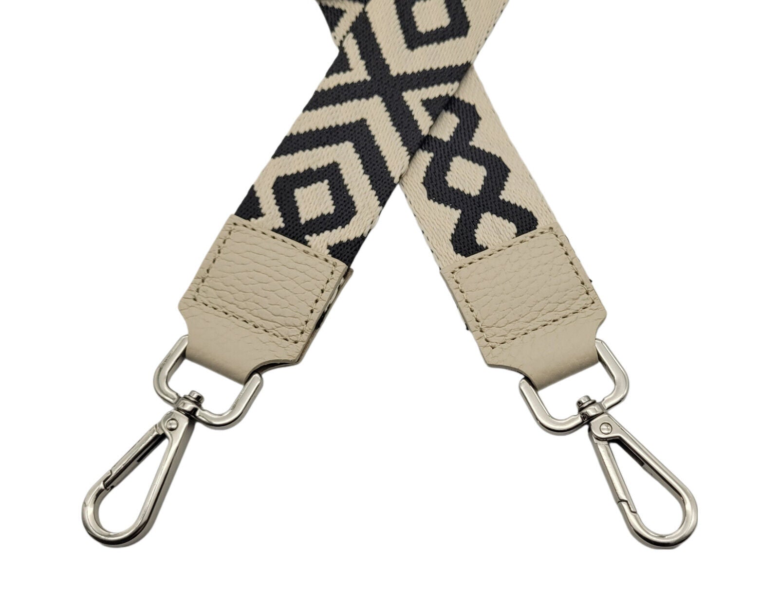 Ersatz Taschengurt Schultergurt Tragegurt Schulterriemen 4cm made in Italy schwarz beige