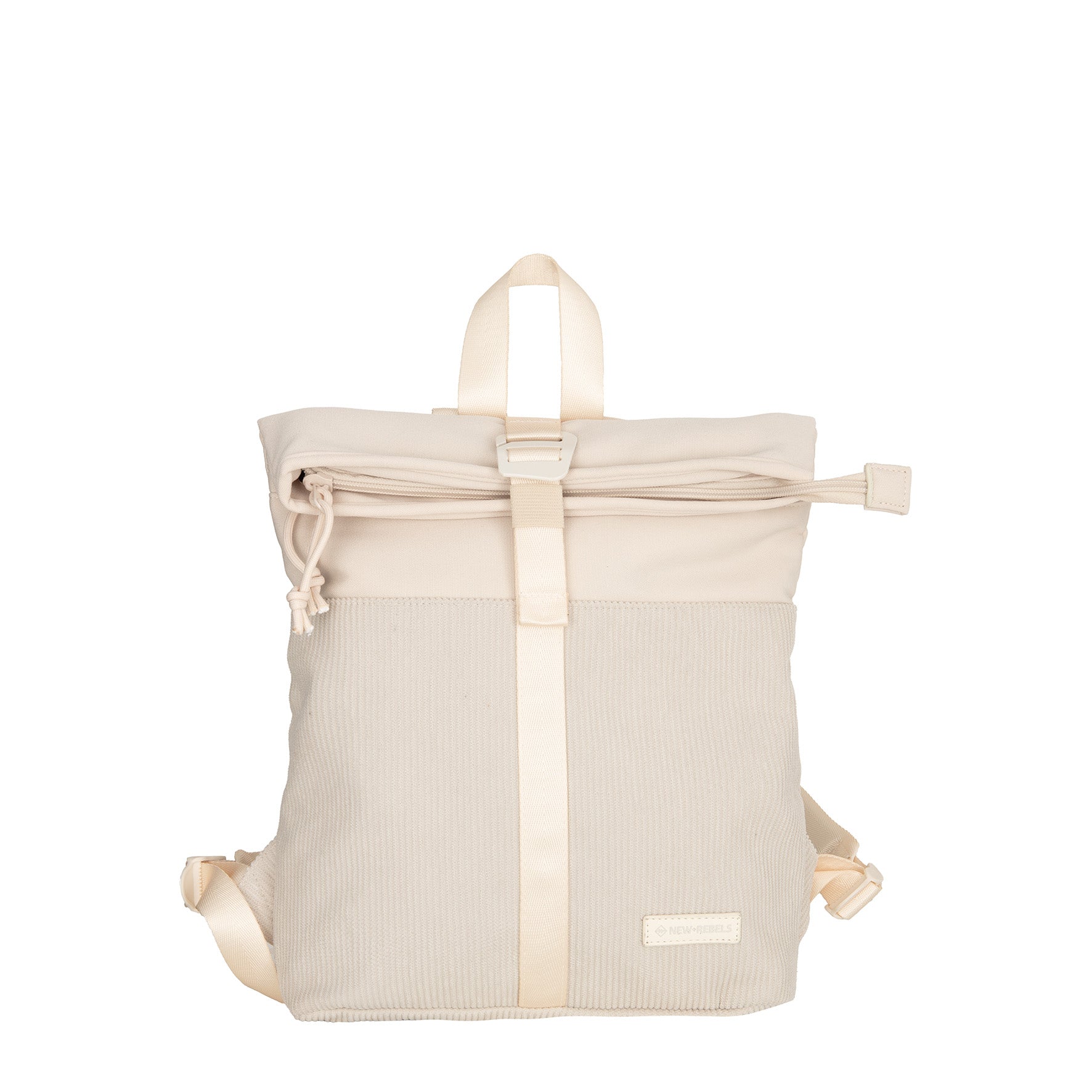New Rebels Ribbi Roll Up Rolltop City Rucksack Los Angeles Kordoptik beige