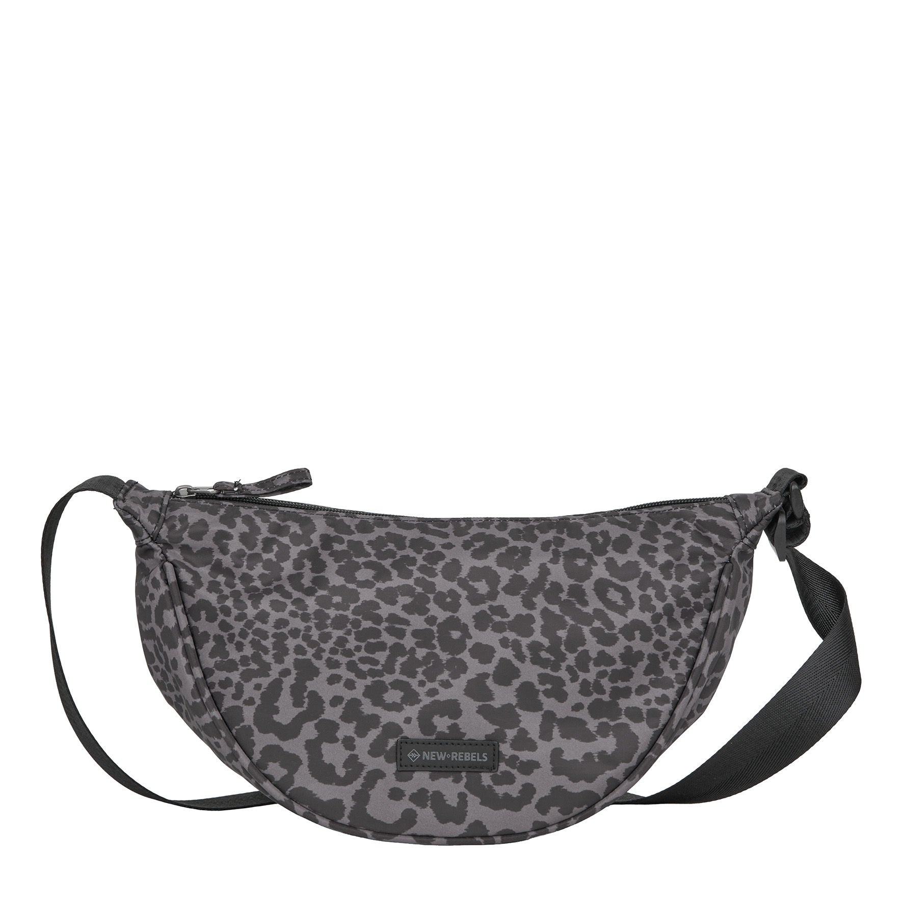 New Rebels Moonbag „Stay Wild" – Crossbody-Tasche mit Leopard-Print black, Nylon, 32 × 16 cm