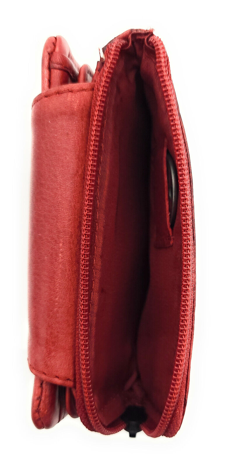 Jockey Club kleine echt Leder Geldbörse Portemonnaie mit RFID Schutz gewachstes Rindleder rot